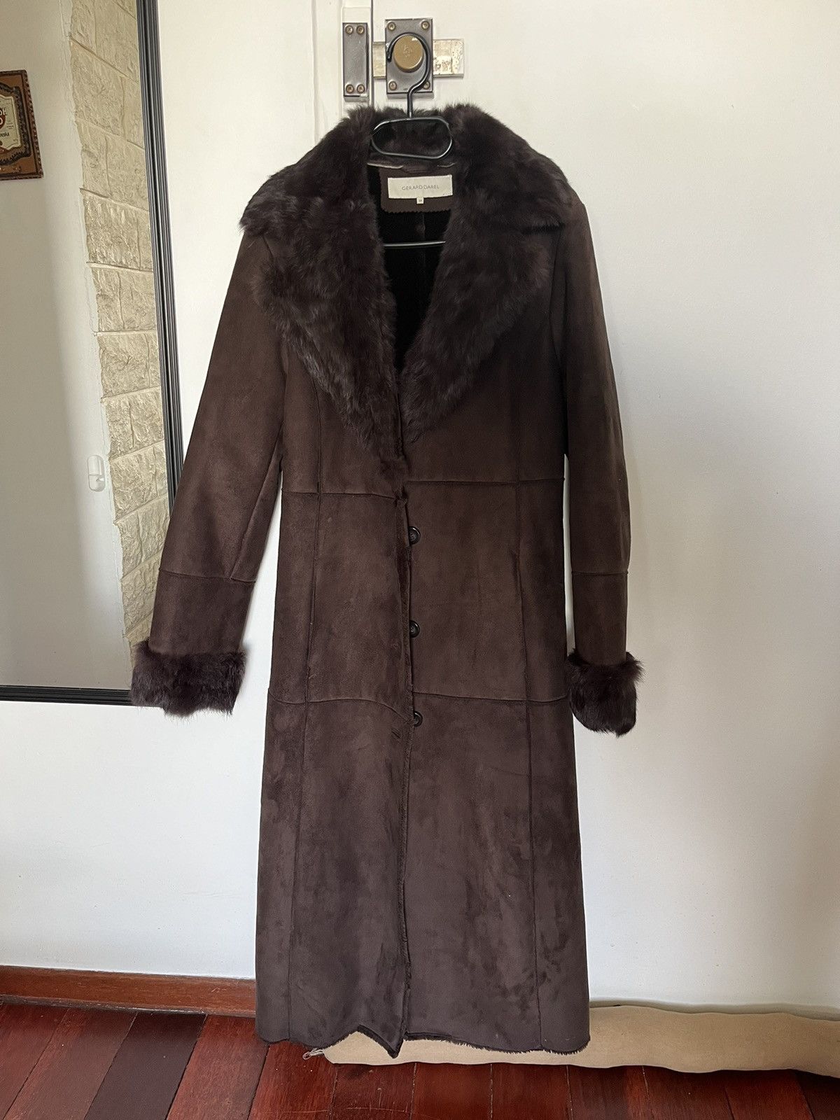 image of Gerard Darel x Vintage Shearling Coat in Brown, Women's (Size Small)