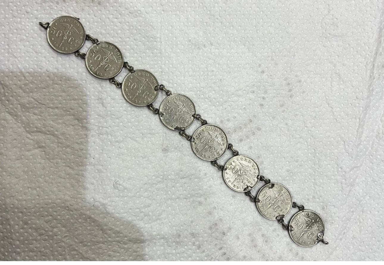 Vintage vintage antique belgium silver coin bracalet Size ONE SIZE - 2 Thumbnail