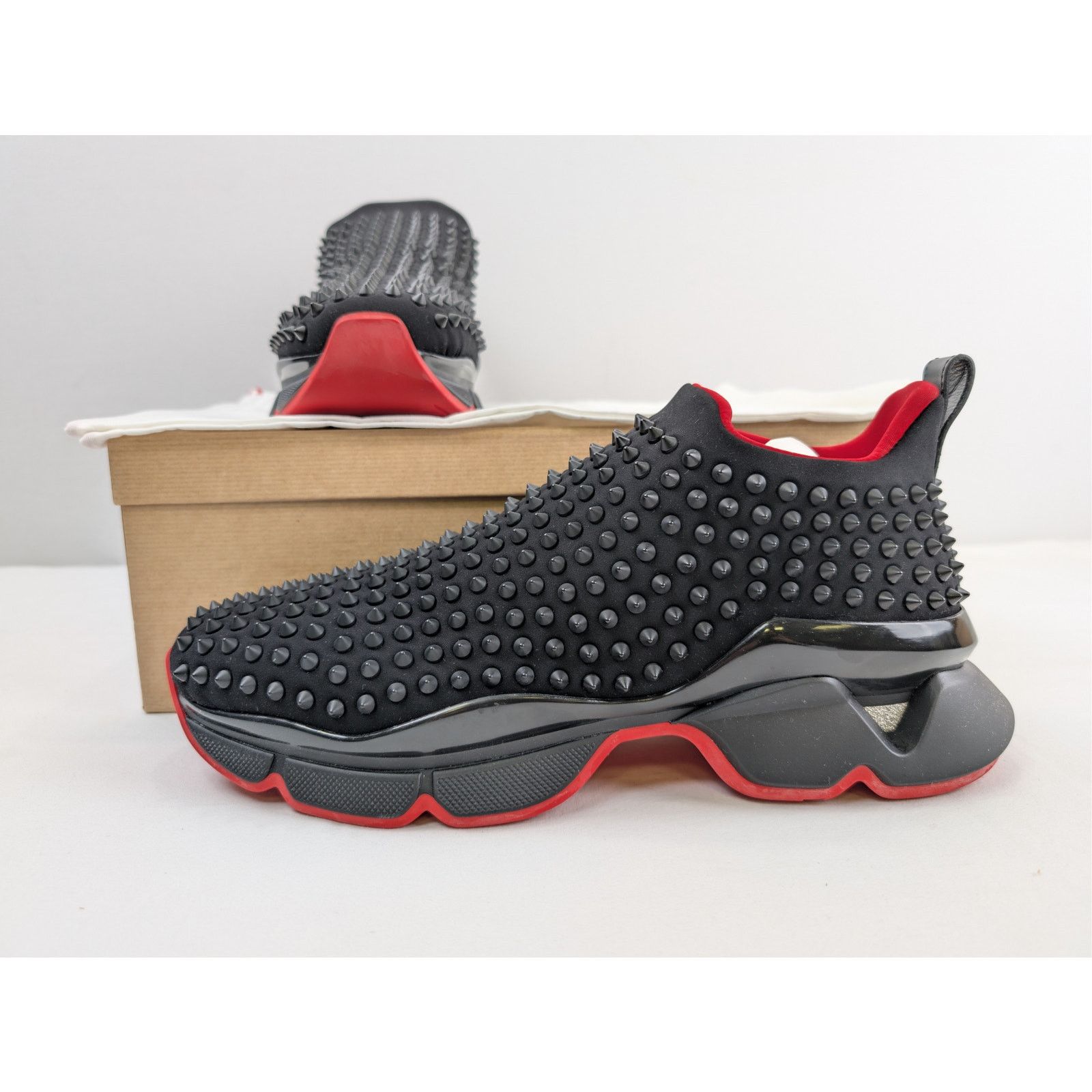 Christian Louboutin o1rshd1 Spike Sock Flat Shoe Boots Sneakers in Black Size US 12 / EU 45 - 21 Thumbnail