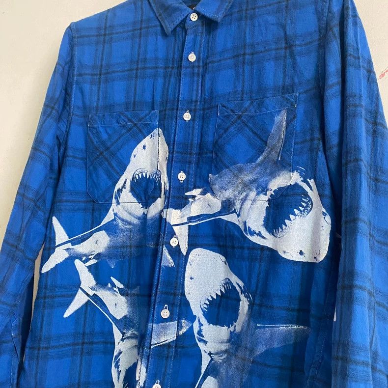 Amiri Amiri 18SS DISTRESSED PRINTED CHECKED COTTON-FLANNEL SHIRT Size US M / EU 48-50 / 2 - 3 Thumbnail