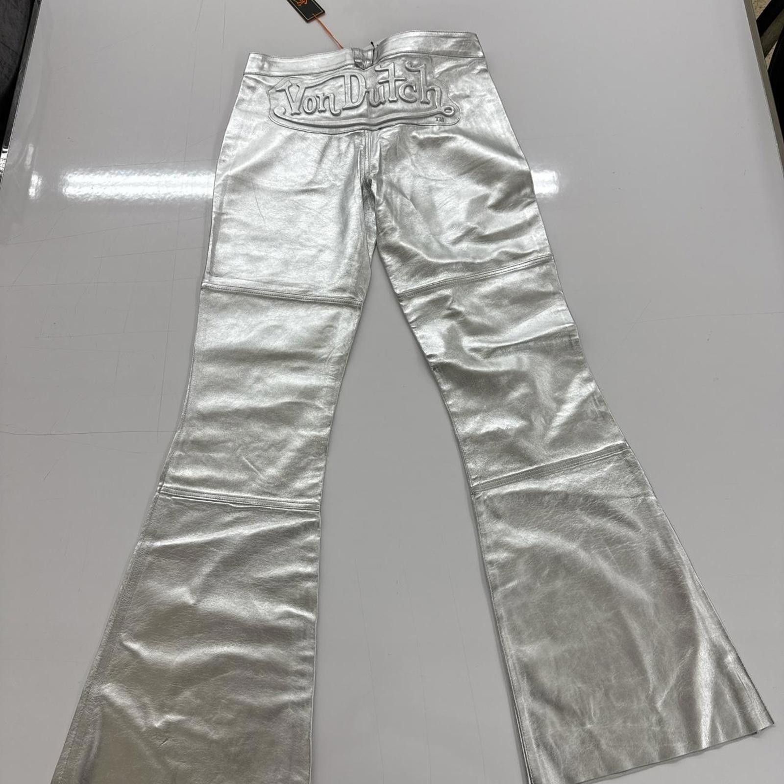 Von Dutch Von Dutch Paris Leather Flare Pants Style Silver Size 32/30 Size 32" / US 10 / IT 46 - 2 Thumbnail