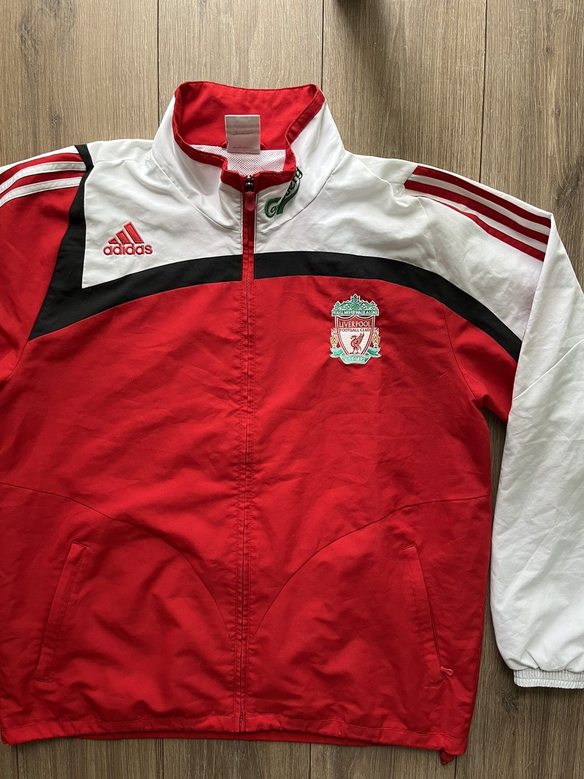 Vintage 2007-08 Liverpool adidas Track Jacket size L Size US L / EU 52-54 / 3 - 2 Thumbnail