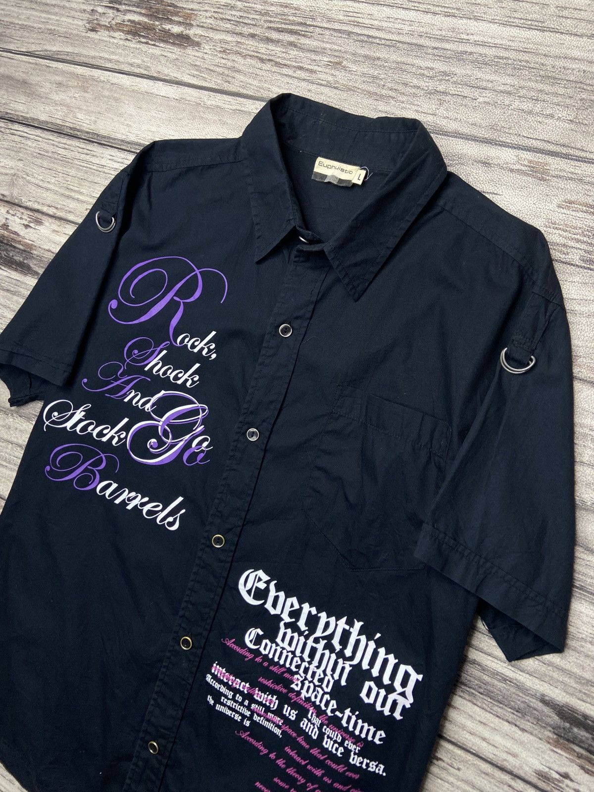 If Six Was Nine × Japanese Brand × Le Grande Bleu (L.G.B.) 🔥Euphuistic Poem Work Shirt Punk Bondage Goth Size US M / EU 48-50 / 2 - 3 Thumbnail