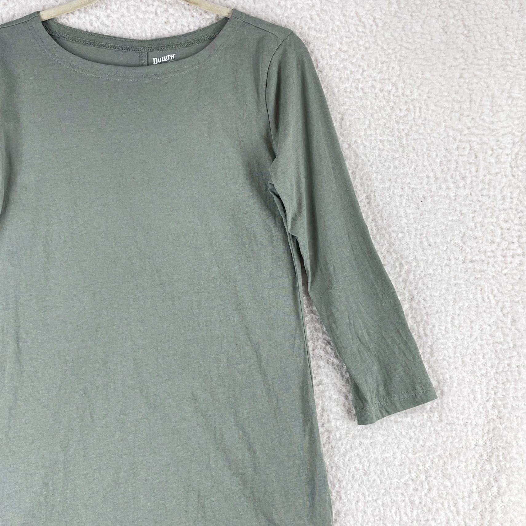 Vintage Duluth Trading Co. Green Long Sleeve Tunic Shirt Womens XS Boat Neck Pullover 100% Cotton Size XS / US 0-2 / IT 36-38 - 3 Thumbnail