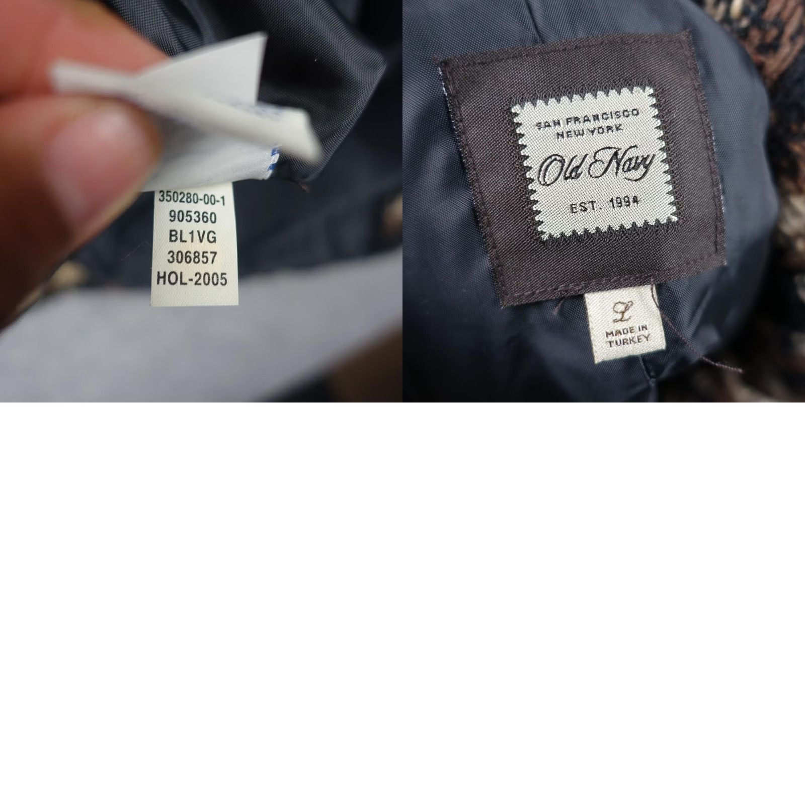 Old Navy VINTAGE Old Navy Coat Womens L Black Tweed Pea Coat Wool Blend Houndstooth Mid-Length Pockets Button Collared Lined Size L / US 10 / IT 46 - 10 Thumbnail