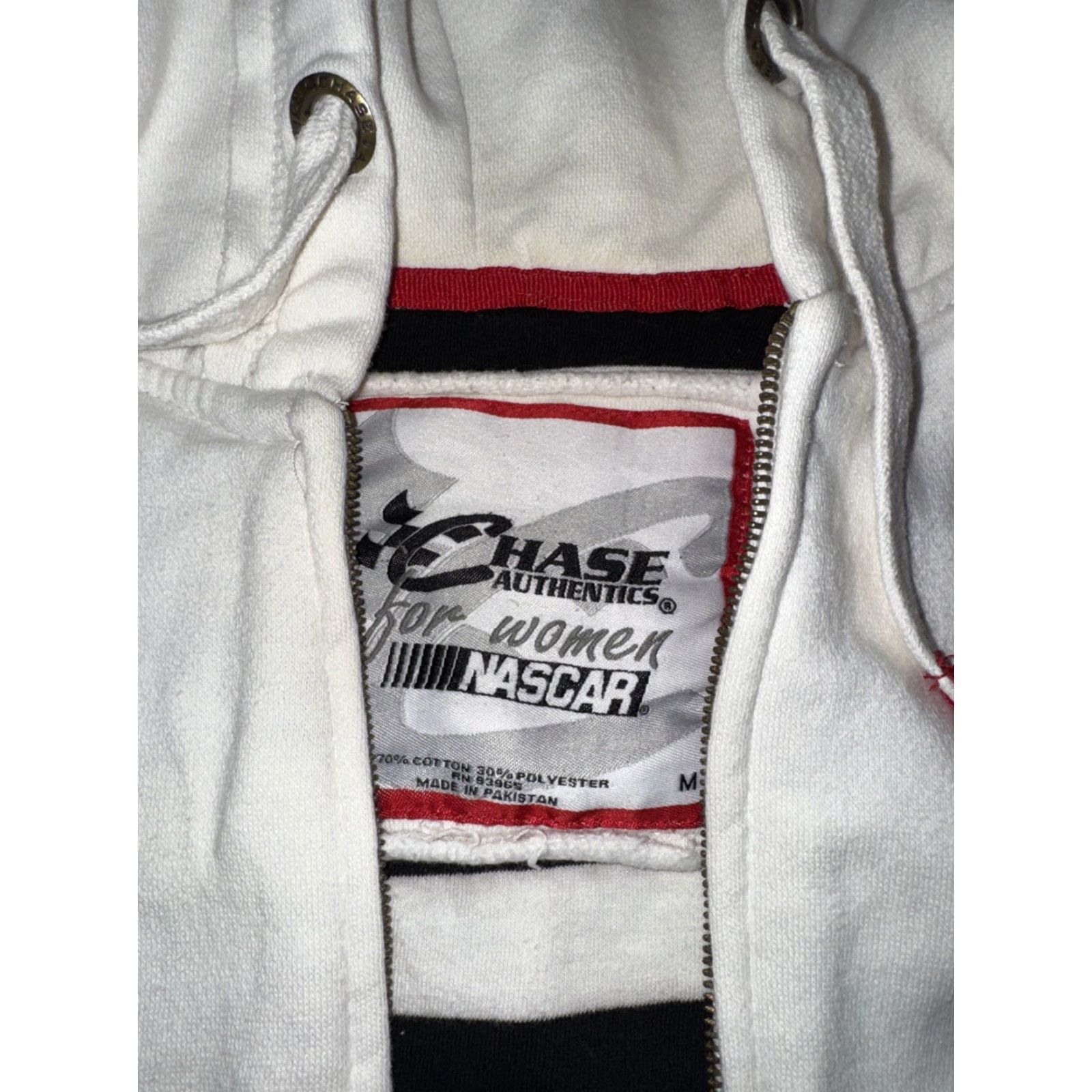 Chase Authentics VINTAGE Chase Authentic Jeff Gordon Full Zip Sweater Women M White Broken Zip Size M / US 6-8 / IT 42-44 - 3 Thumbnail