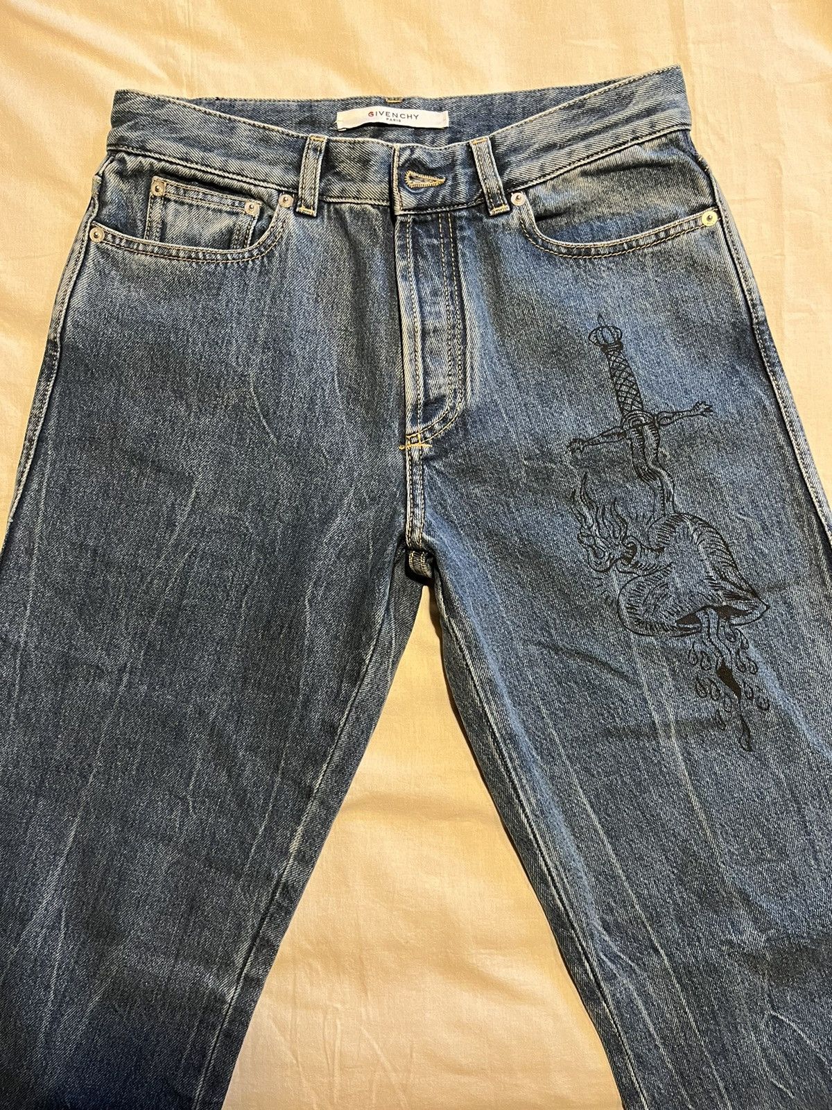 Givenchy Givenchy straight leg print denim pans. Size US 28 / EU 44 - 1 Thumbnail