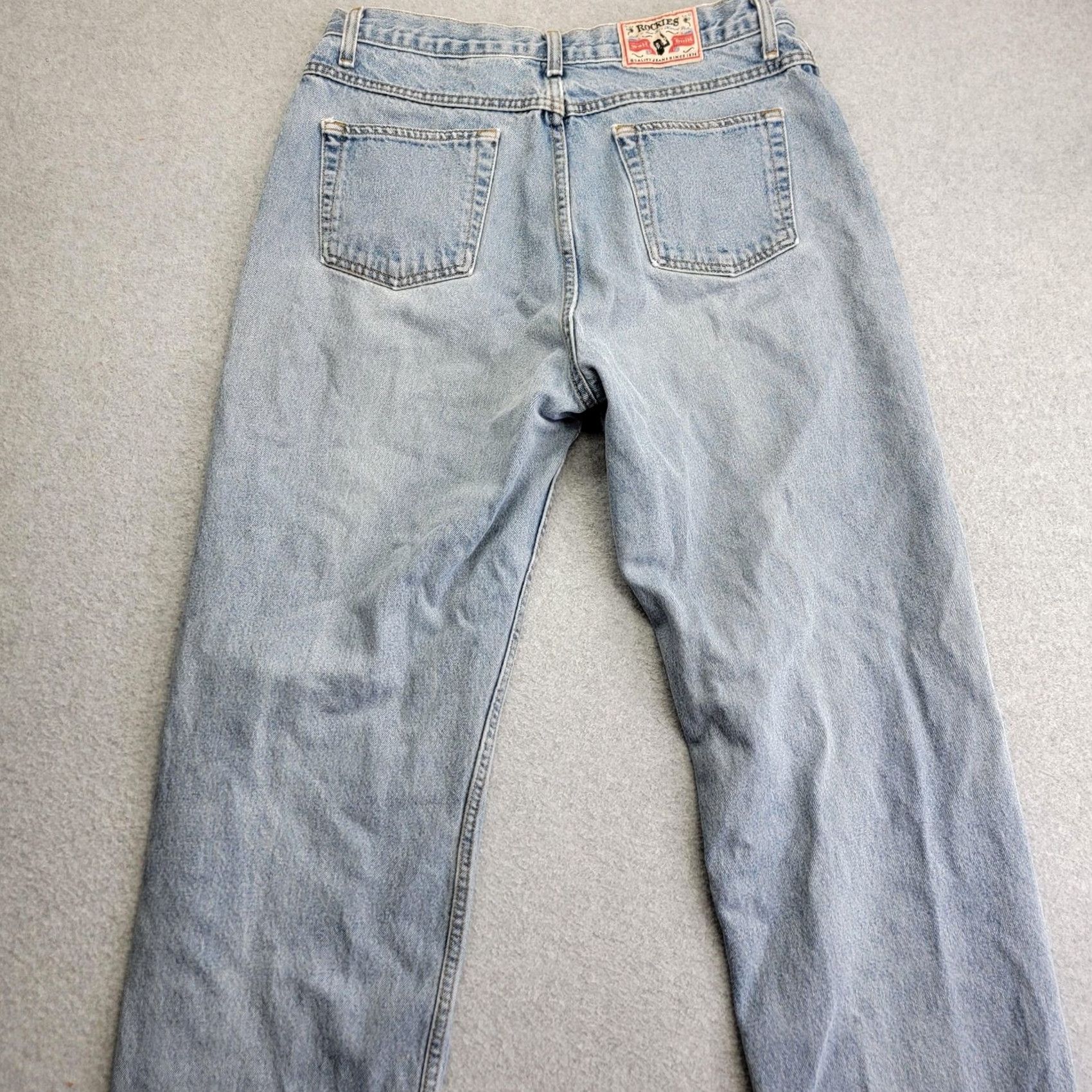 Vintage Rockies Jeans Womens 15 Extra Long Light Wash Relaxed Fit 100% Cotton Denim Blue Jeans Size 36" / US 14 / IT 50 - 5 Thumbnail