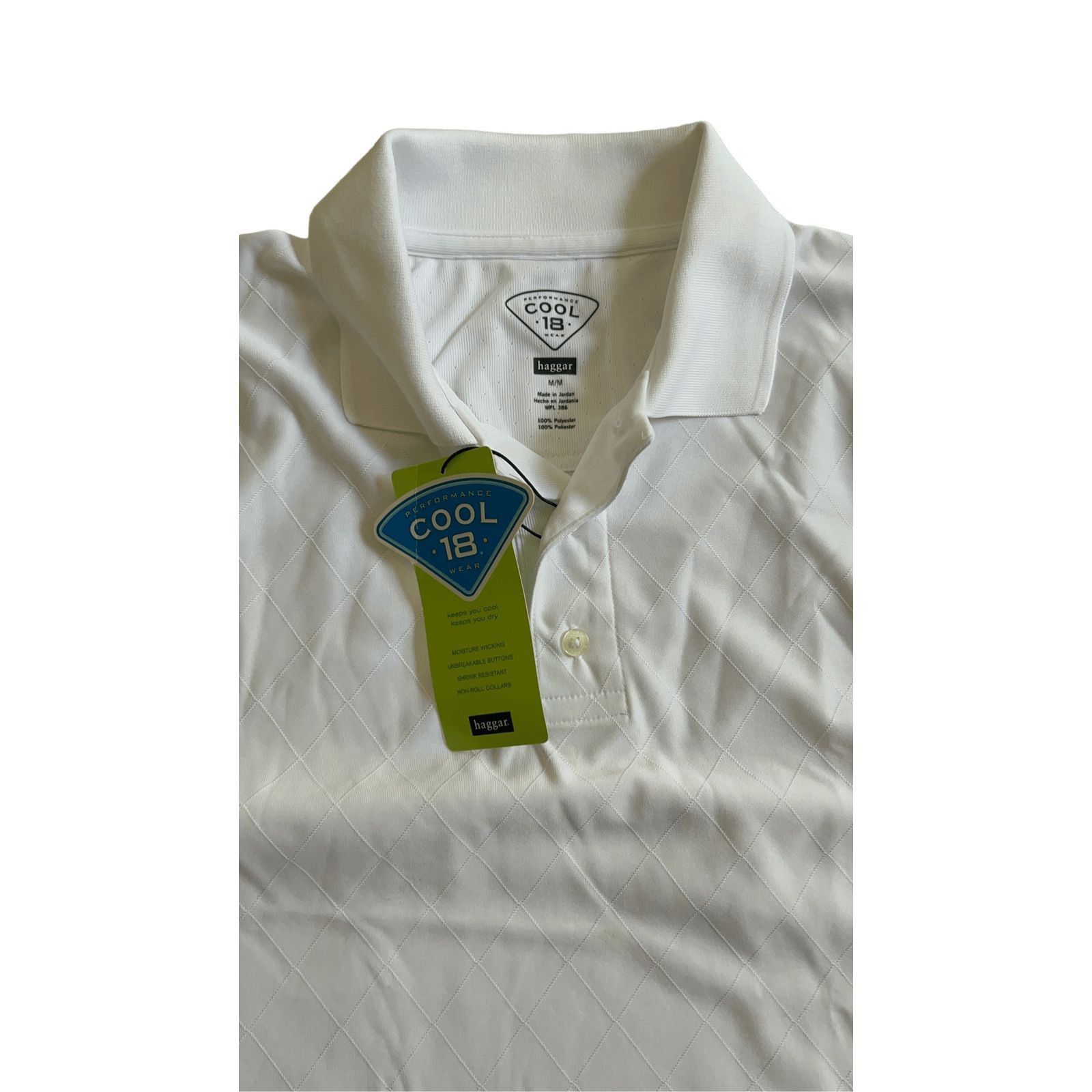 Haggar Men's Haggar White Polo Shirt Size M Size US M / EU 48-50 / 2 - 4 Thumbnail
