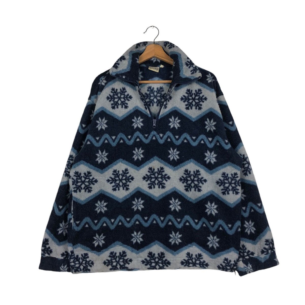 Japanese Brand 📌Vintage Half Zipper Fleece Jacket Native Navajo Our Pride Size US M / EU 48-50 / 2 - 12 Thumbnail