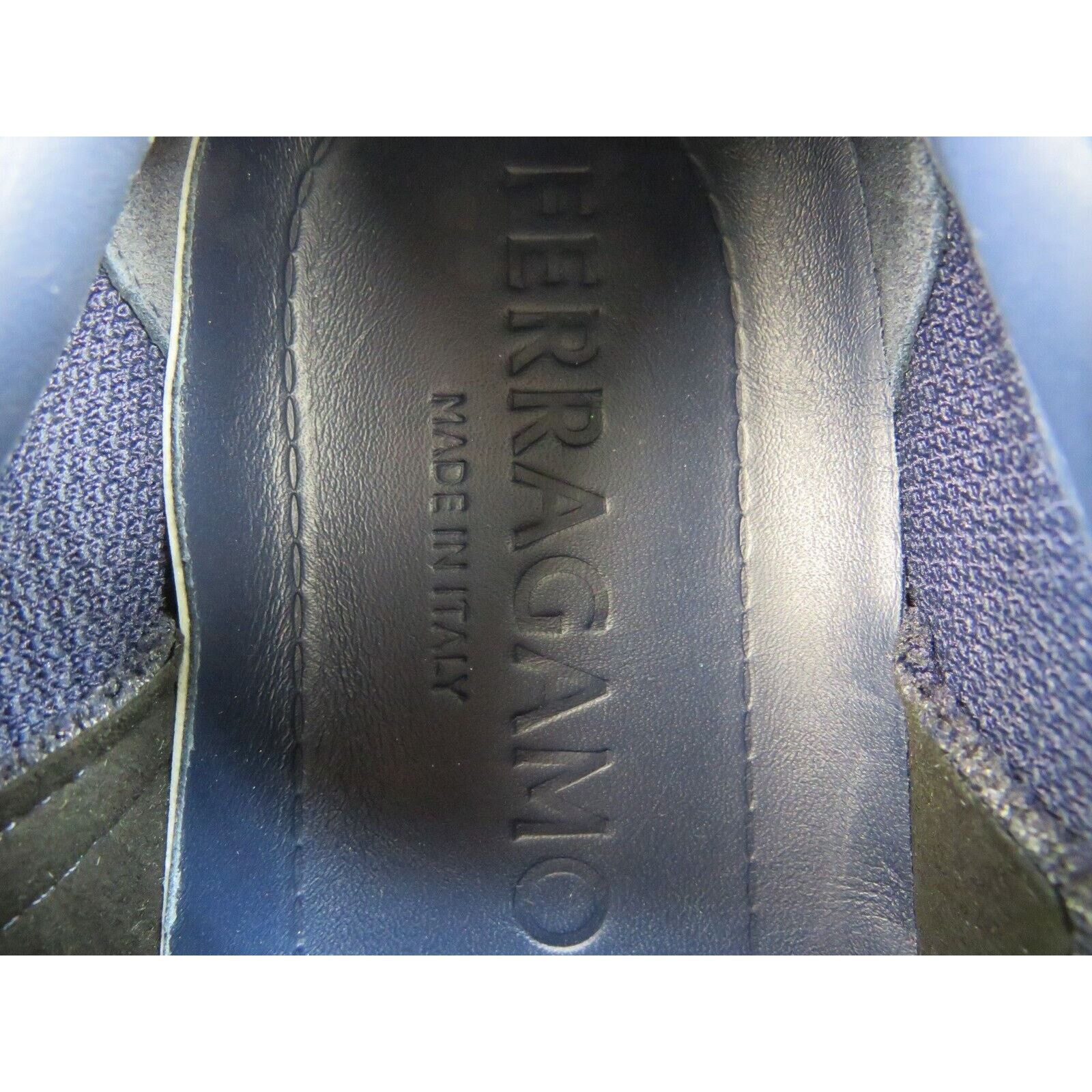Salvatore Ferragamo DARK BLUE NIMA LEATHER MESH LOGO LOW SNEAKERS US 13 46 ITALY Size US 13 / EU 46 - 13 Thumbnail
