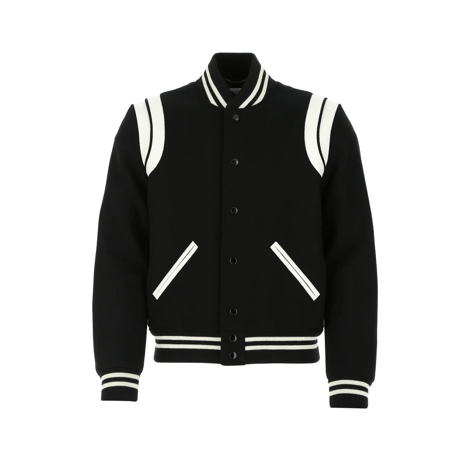 Saint Laurent Paris SAINT LAURENT Black Wool Blend Bomber Jacket New & Authentic Size US M / EU 48-50 / 2 - 1 Thumbnail