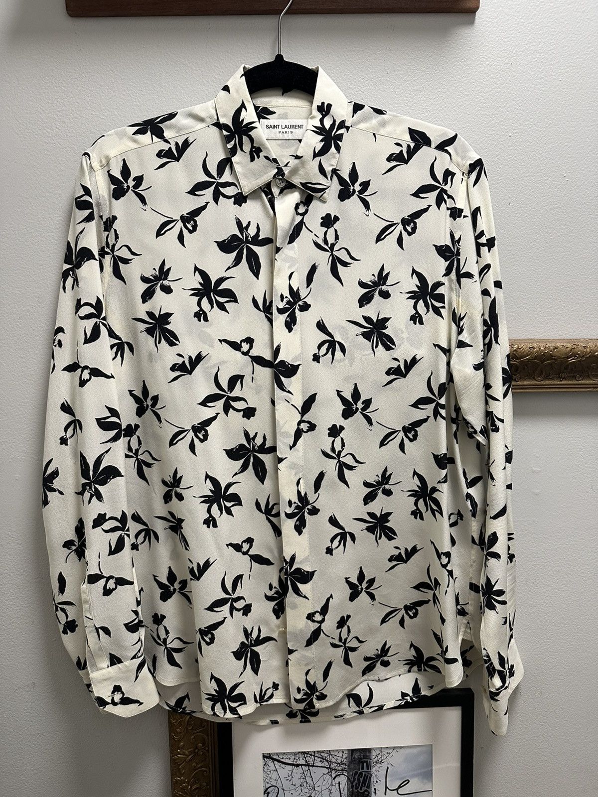 Saint Laurent Paris Saint Laurent Crepe de Chine silk shirt Size US S / EU 44-46 / 1 - 1 Thumbnail