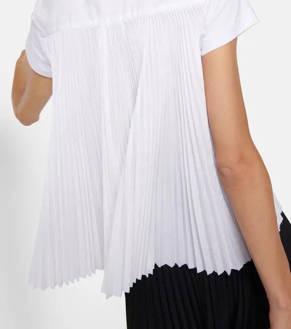 Sacai o1s22i1n0924 Pleated Back T-Shirt in White Size M / US 6-8 / IT 42-44 - 2 Thumbnail