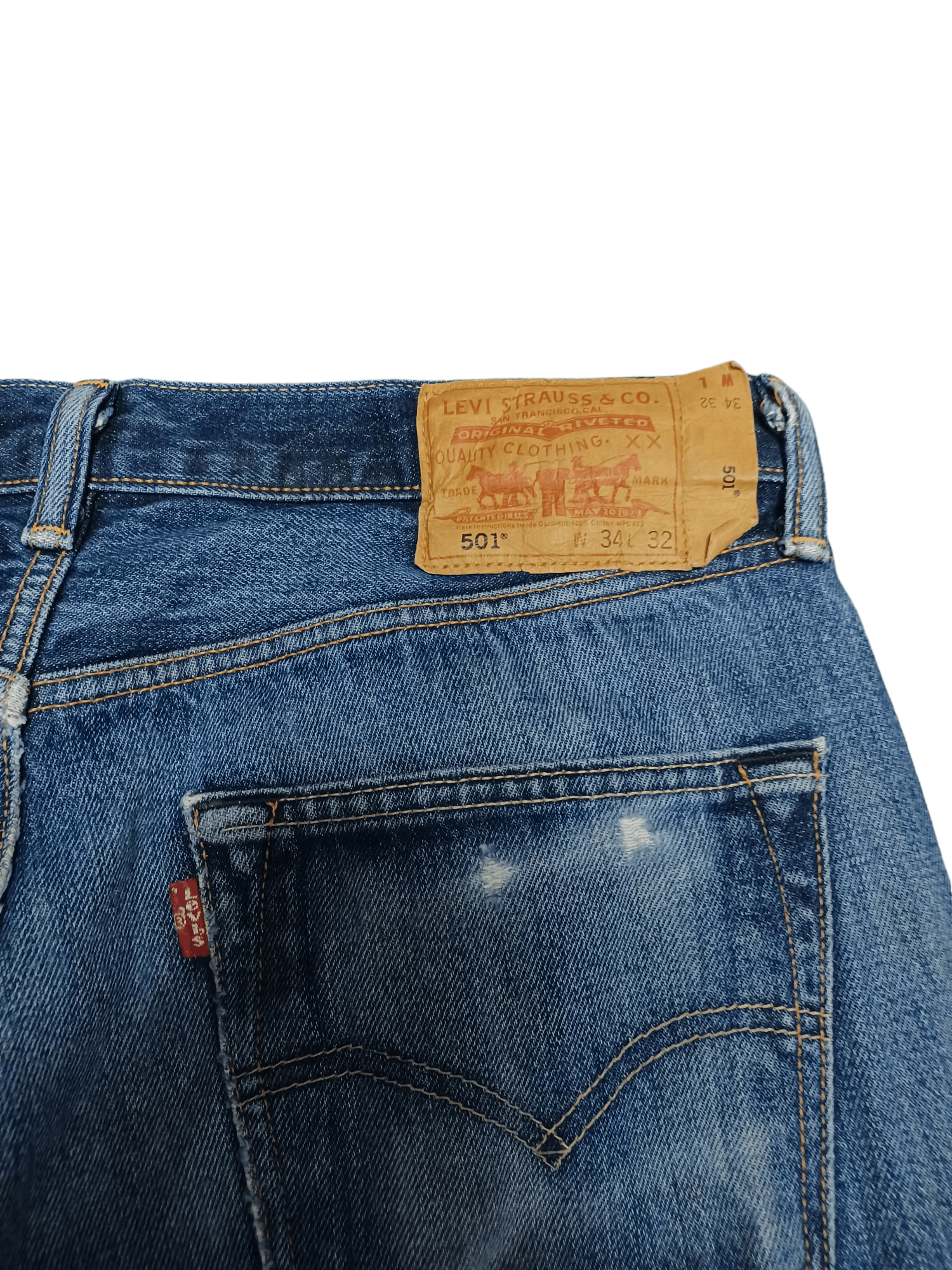 Levi's Vintage Clothing DIRTY DISTRESSED VINTAGE LEVIS 501 W34 L32 JEANS DENIM Size US 34 / EU 50 - 7 Thumbnail