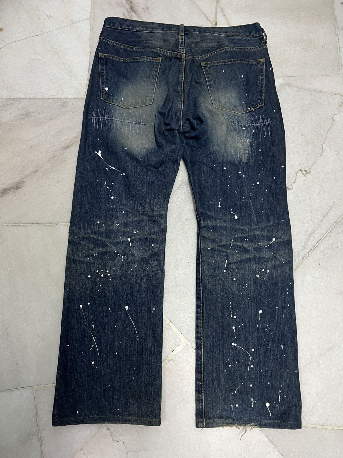 If Six Was Nine × Takeo Kikuchi TAKEO KIKUCHI JAPAN PAINT SPLATTER DISTRESSED PATCH JEANS Size US 33 - 9 Thumbnail