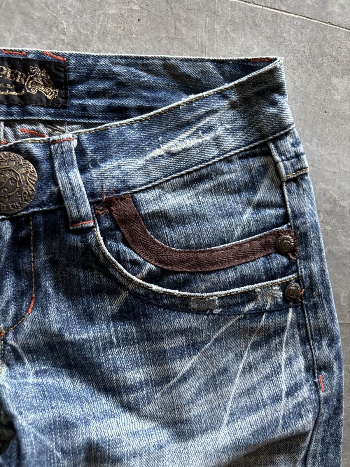 Hysteric Glamour RED PEPPER flare low rise japanese denim faded whiskered Size US 28 / EU 44 - 11 Thumbnail
