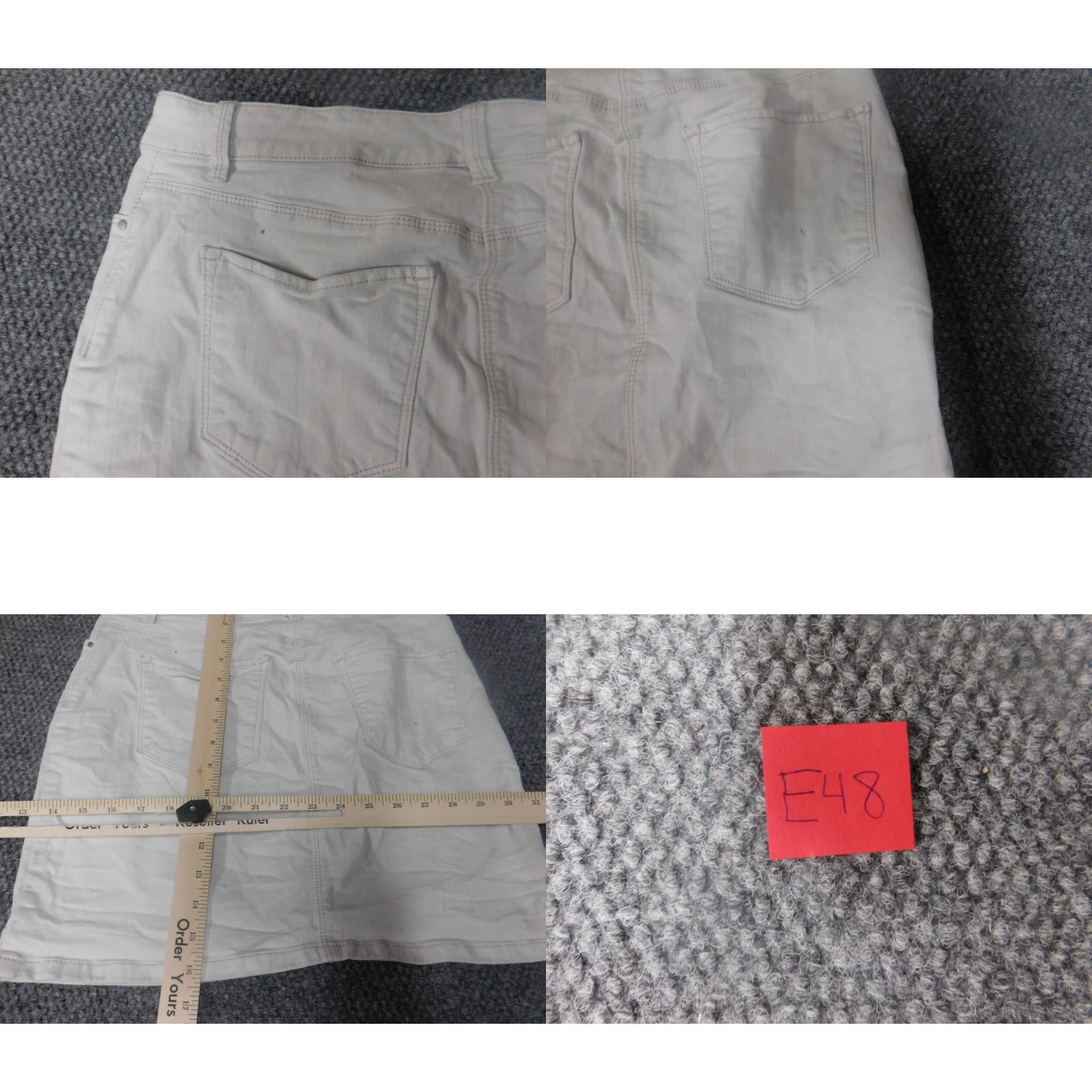 Ann Taylor Ann Taylor Womens Skirt 6 White A-line Knit Zipper Ruffle Knee Length Casual Vintage No Size 28" / US 6 / IT 42 - 9 Thumbnail