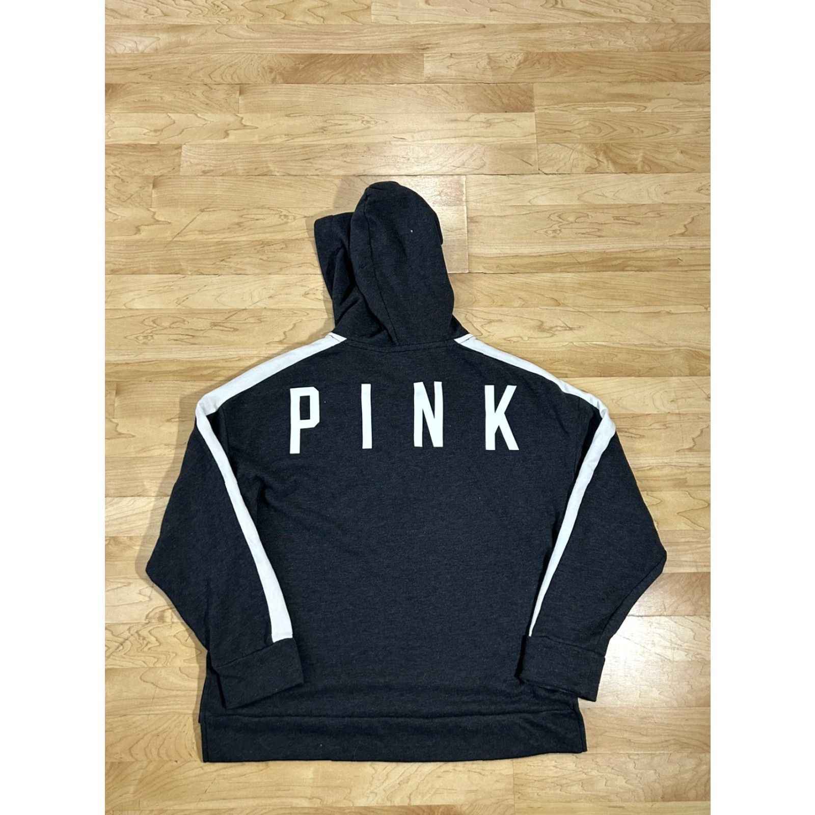 Vintage VINTAGE? No — (Not Vintage) Victoria's Secret PINK Hoodie Pullover Tie-Up Front Gray L Women Size L / US 10 / IT 46 - 2 Thumbnail