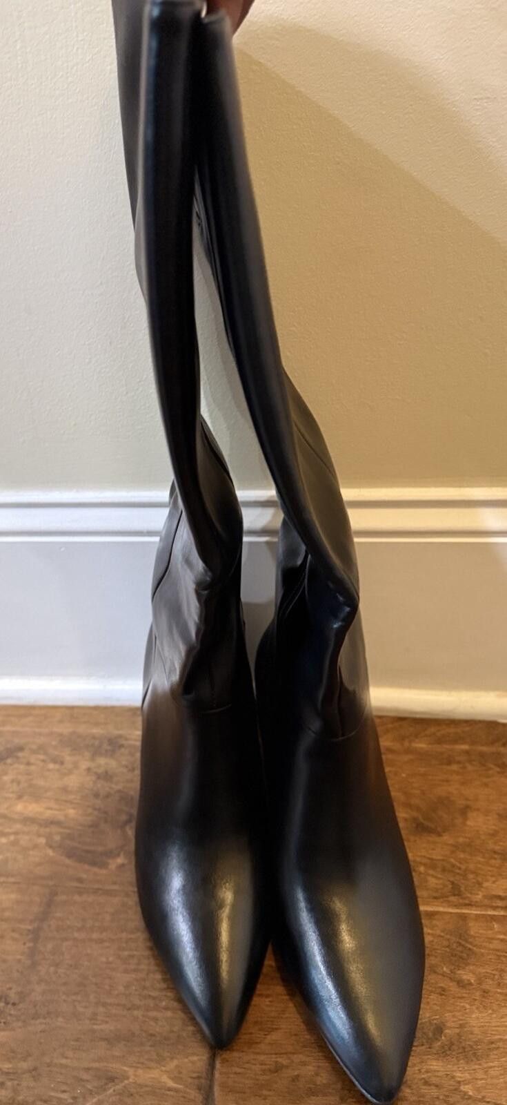 Other Wet Kiss Chunky Block Heel Knee High Pointed Toe Boot Black Size US 8 / IT 38 - 2 Thumbnail