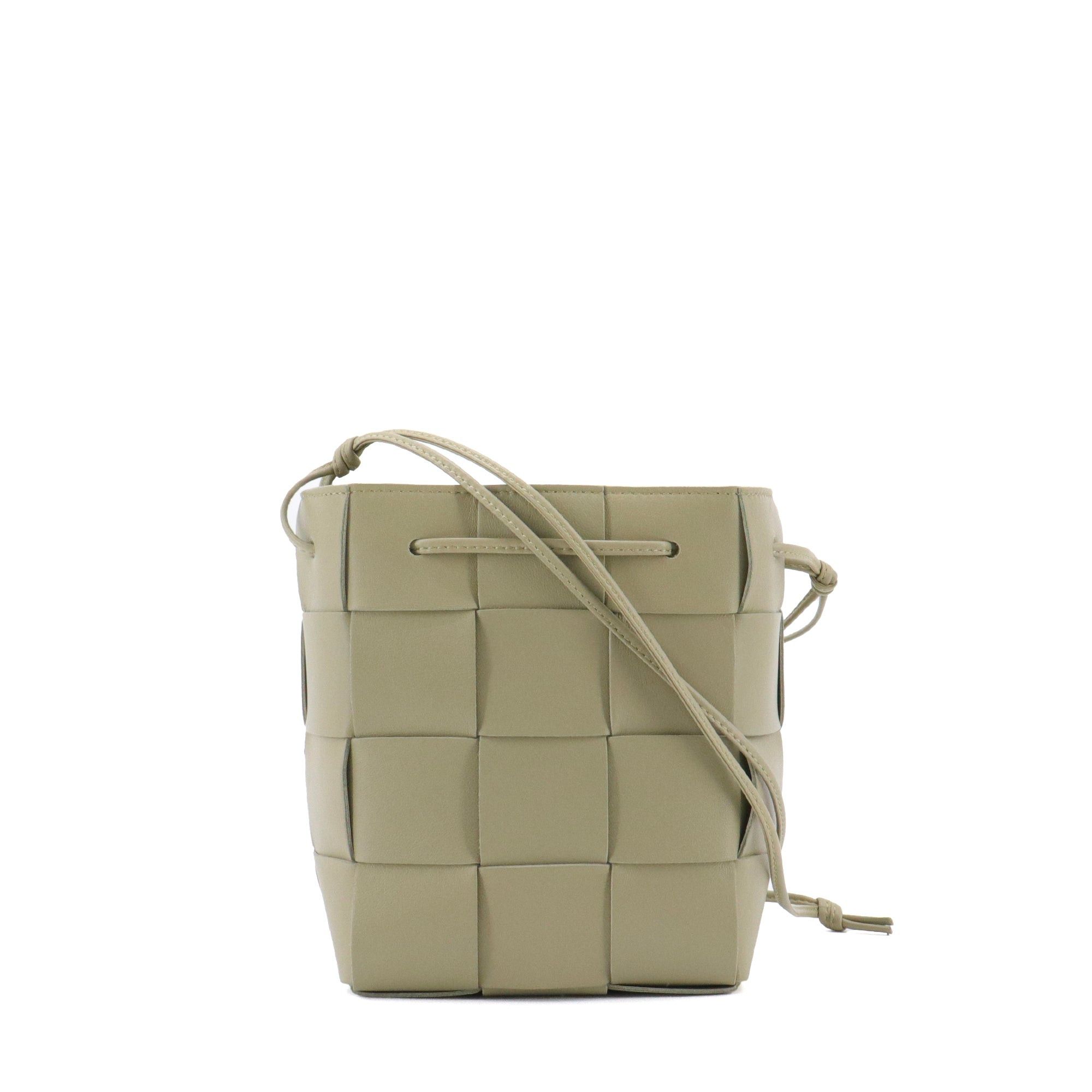 Bottega Veneta - Bottega Veneta Bucket Cassette Shoulder Bag In Sea Green Leather, Women's