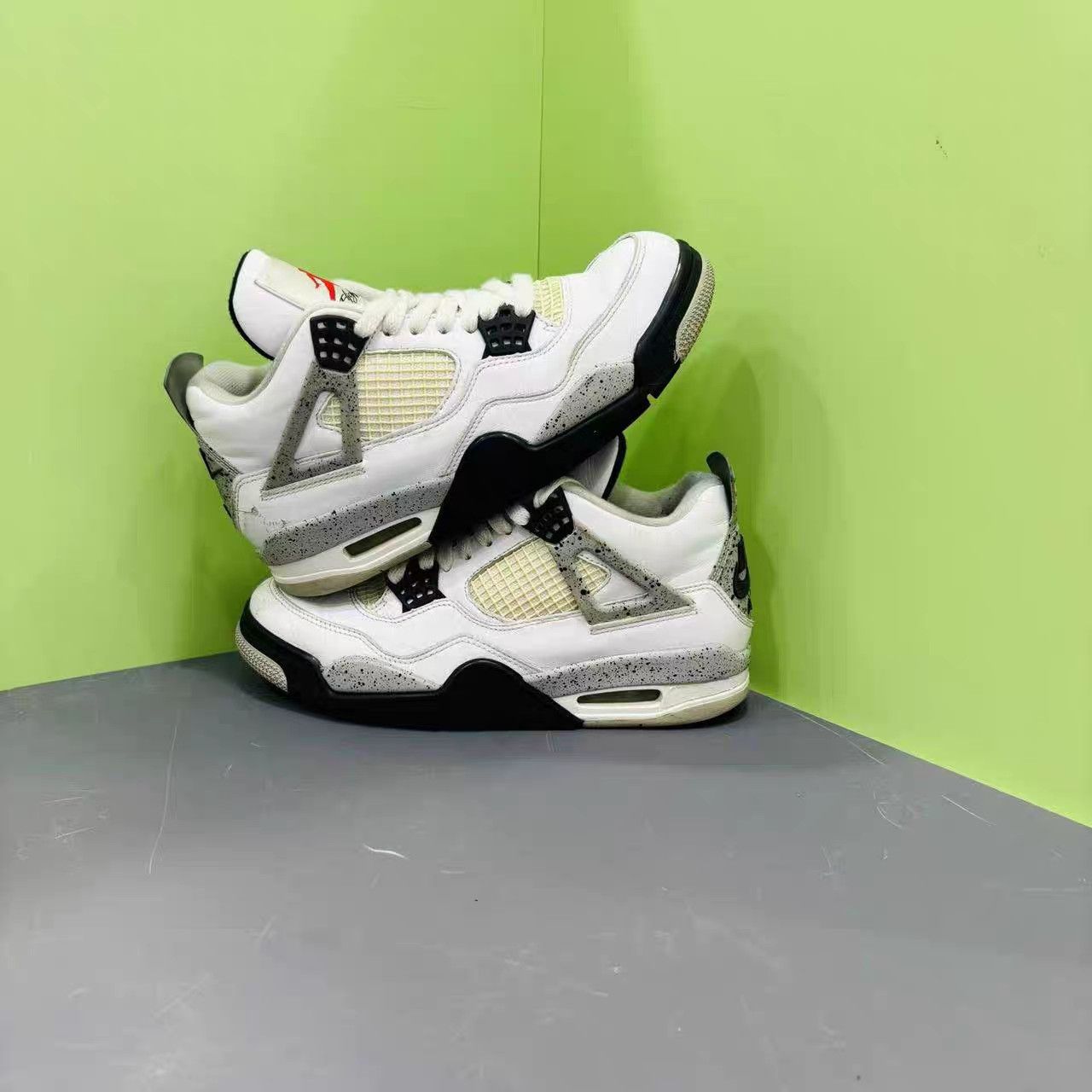 Jordan Brand Air Jordan 4 Retro White Cement Basketball Shoes K15 Size US 7.5 / EU 40-41 - 3 Thumbnail