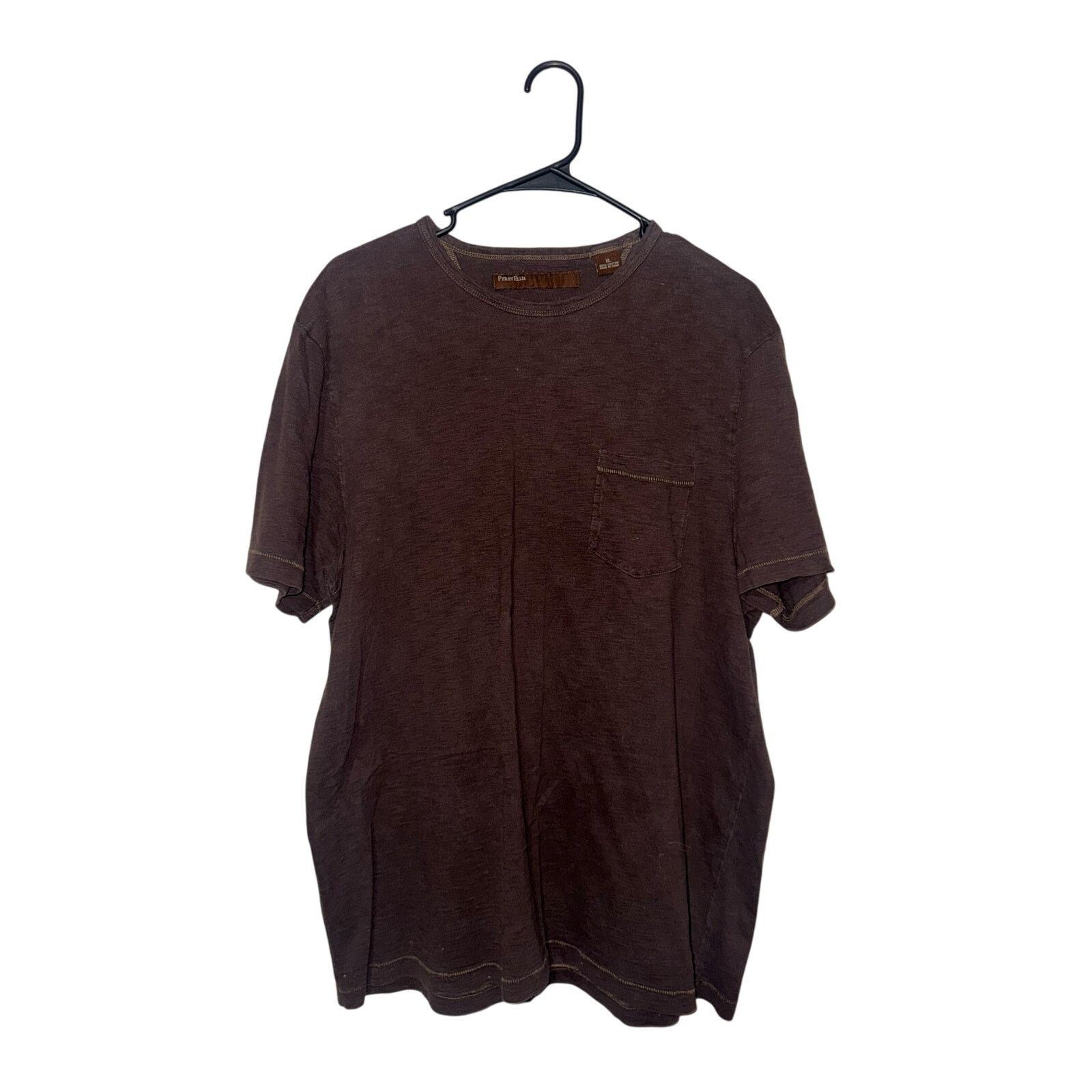 Perry Ellis Perry Ellis Men’s Brown Pocket Tshirt - Size XL Size US XL / EU 56 / 4 - 1 Thumbnail