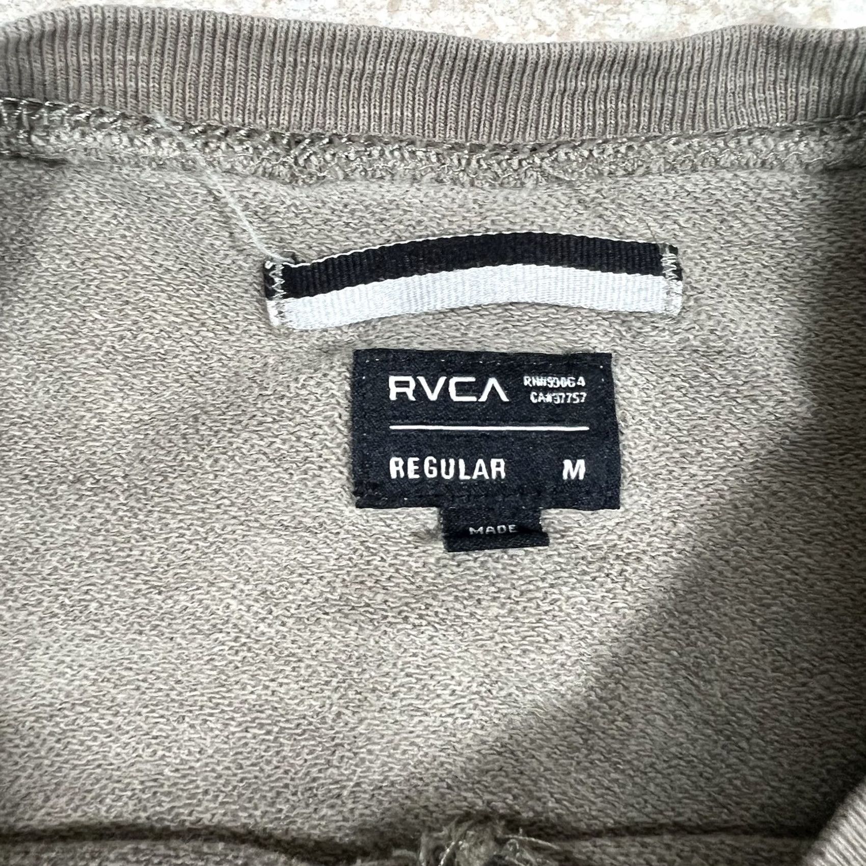 RVCA RVCA Crew Neck Sweater Mens Medium Gray Olive Chest Logo Long Sleeve Size US M / EU 48-50 / 2 - 5 Thumbnail