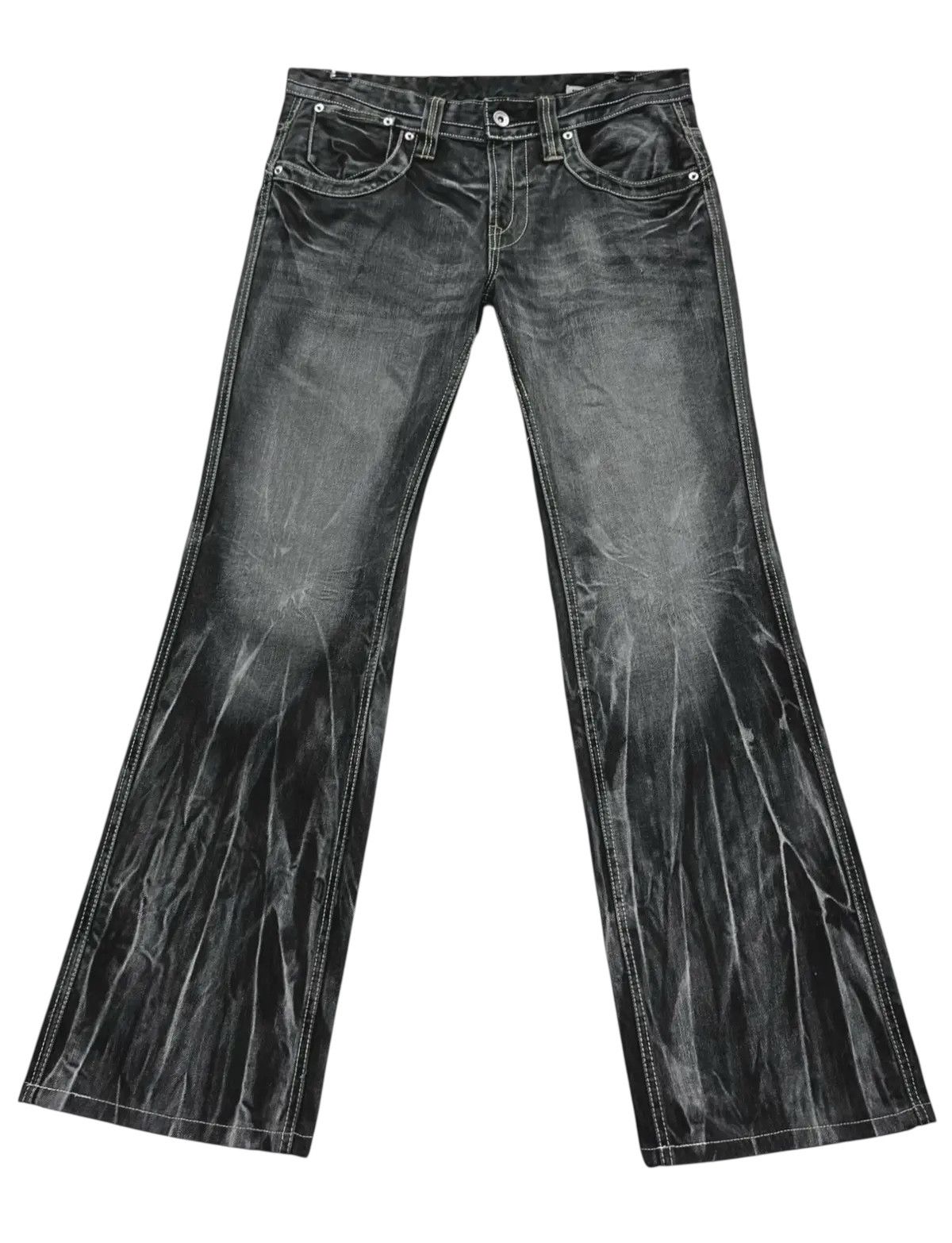 semanticdesign Semantic Design BLOW Whiskers Retro Punk Flare Denim Jeans Size US 31 - 3 Thumbnail