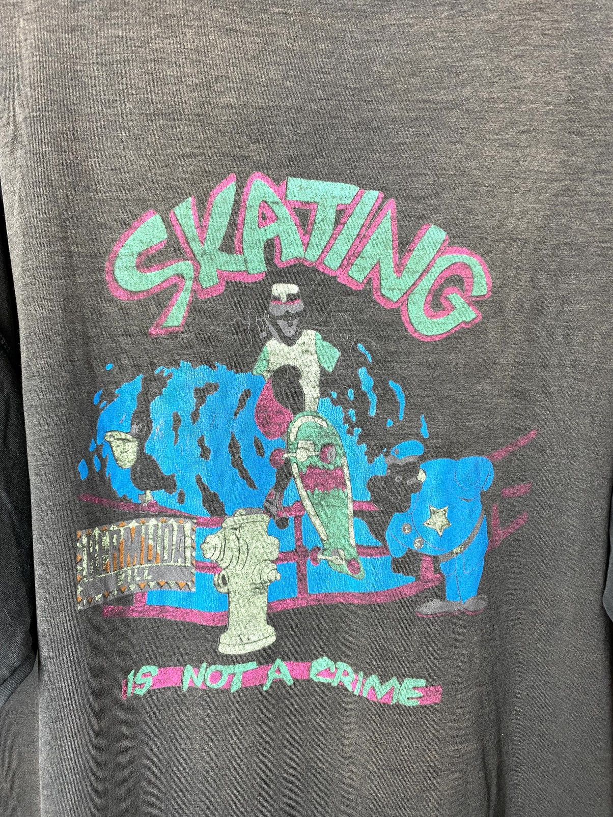 Japanese Brand 80’s Vintage Skating Is Not A Crime T Shirt Size US XL / EU 56 / 4 - 7 Thumbnail