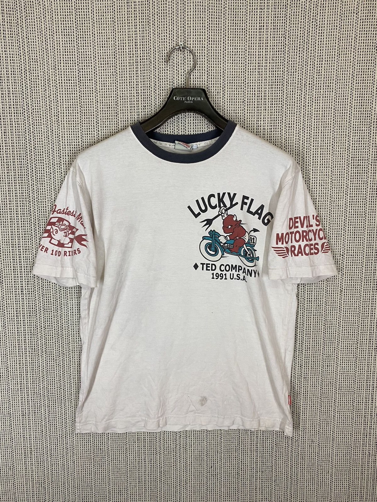 Tedman 🔥VINTAGE TEDMAN LUCKY FLAG TSHIRT DISTRESSED Size US L / EU 52-54 / 3 - 2 Thumbnail