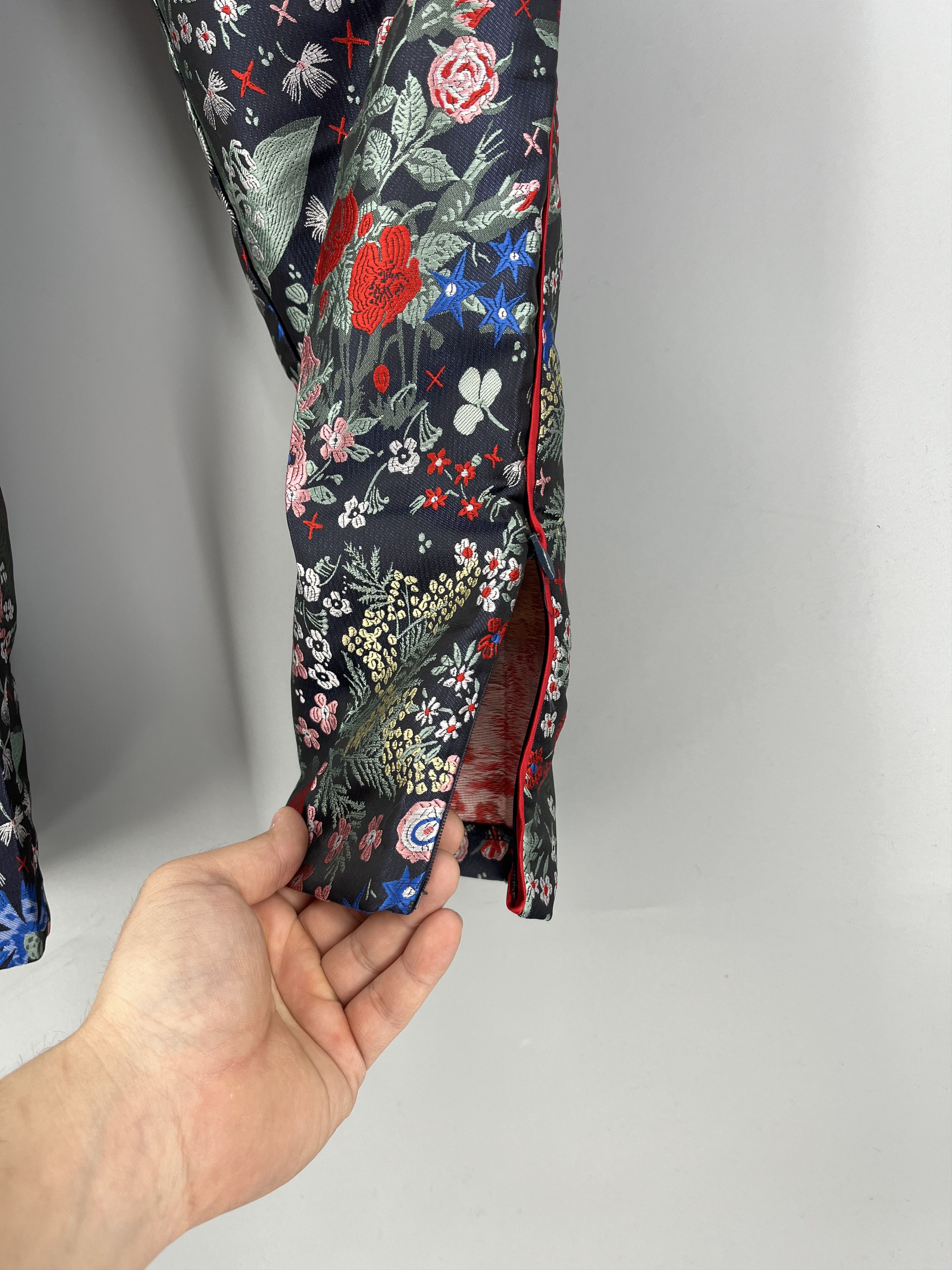 Vintage NEW SISTER JANE Floral Jacquard Trousers Size 32" / US 10 / IT 46 - 9 Thumbnail