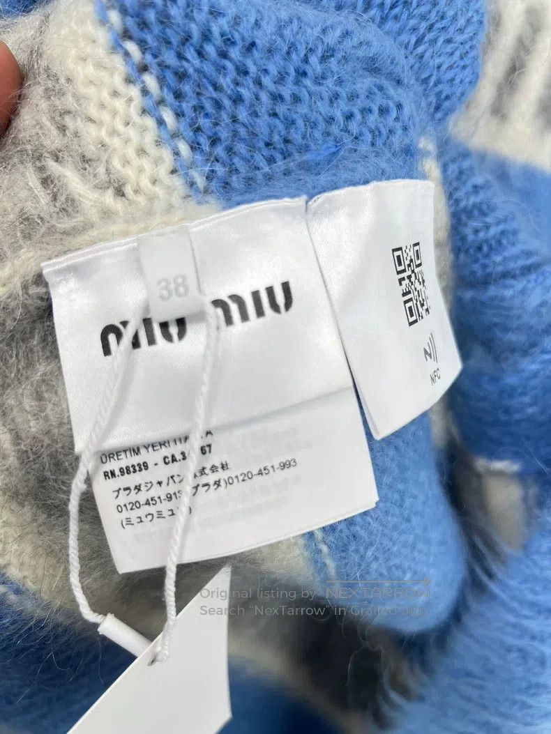 Miu Miu Miu Miu 38 Mohair knitted letter Logo cardigan coat Size M / US 6-8 / IT 42-44 - 4 Thumbnail