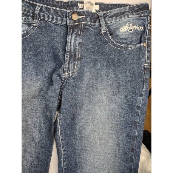 Other Akademiks Womens Cropped Stretch Blue Jeans Akdmks Waist 33 Size 33" - 5 Thumbnail