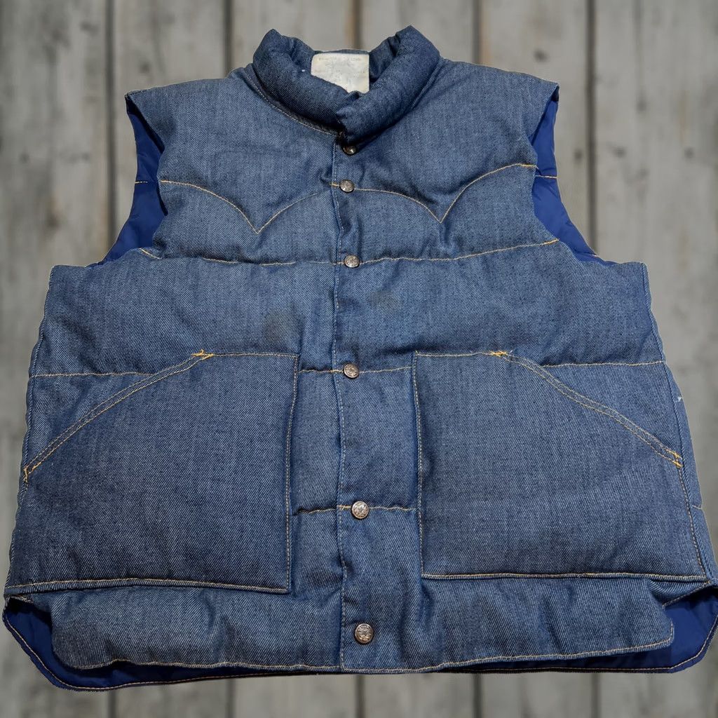 Vintage VINTAGE 70’s Sundance Products Denim Goose Down Puffer Vest Men Large Western Blue Size US L / EU 52-54 / 3 - 1 Thumbnail