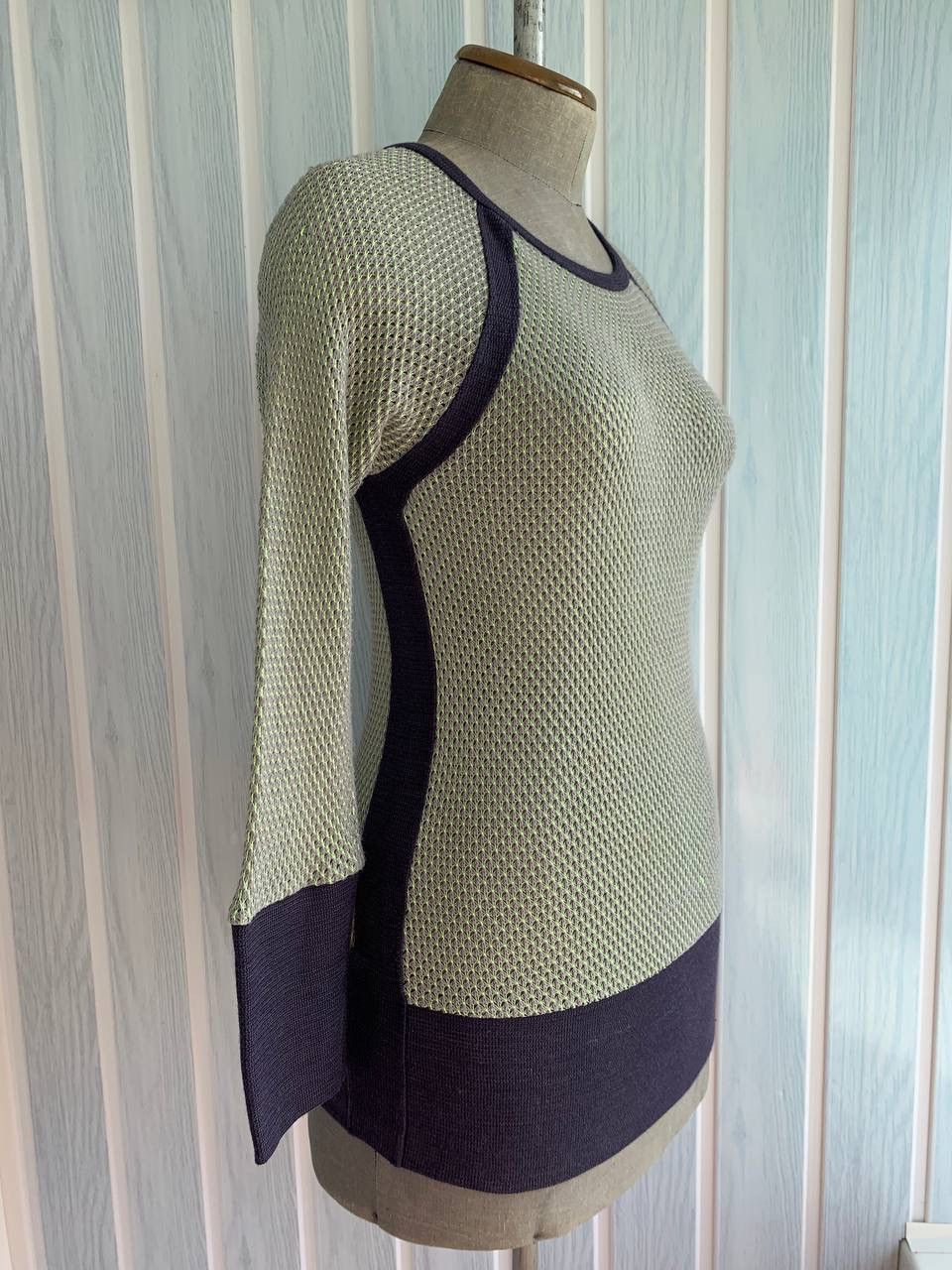 Chloe × Designer × See by Chloe See By Chloe Women’s Cotton & Ramie Multicolor Knit Blouse Size M / US 6-8 / IT 42-44 - 5 Thumbnail
