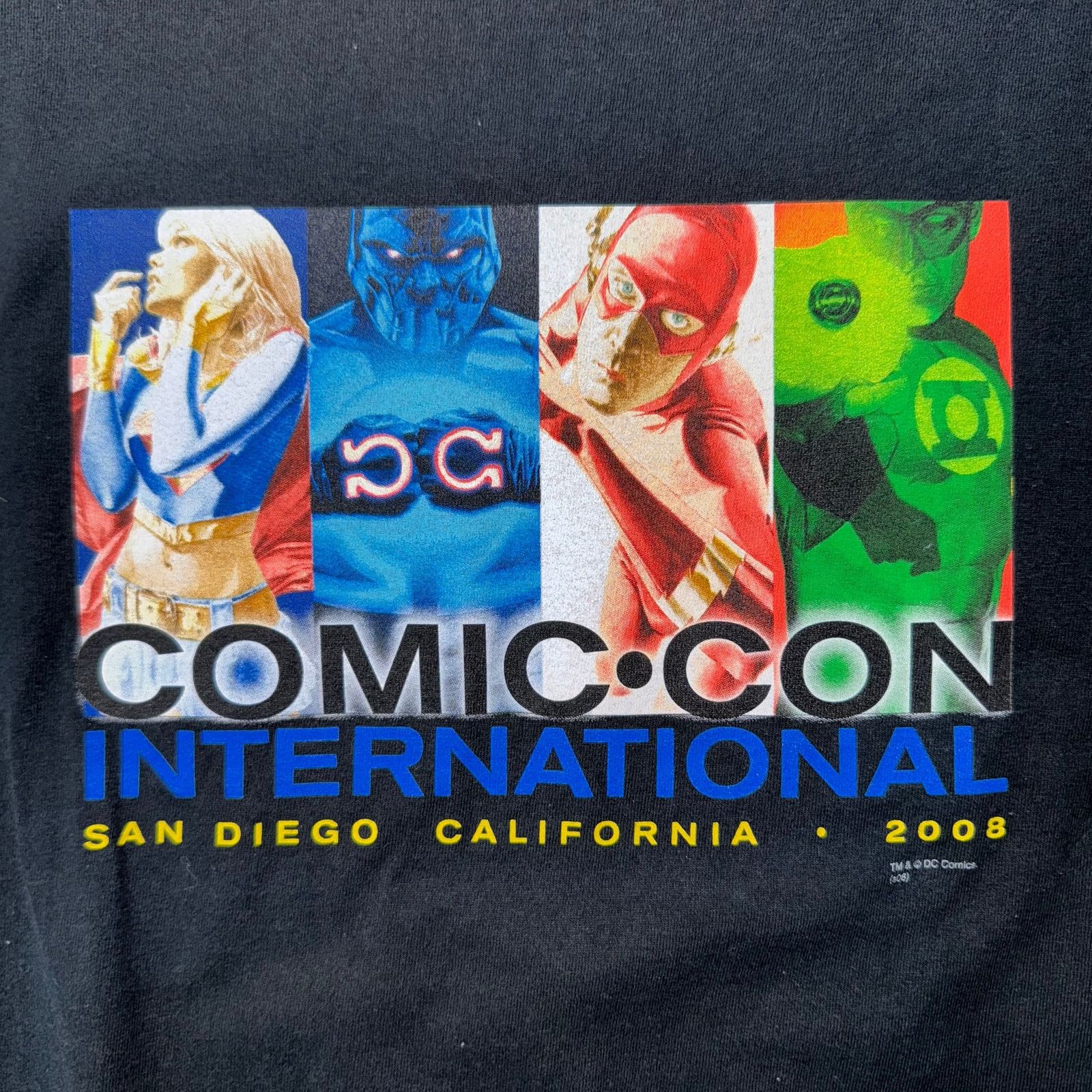Hanes Vintage Y2K comic con supergirl flash DC superhero t-shirt Size US XL / EU 56 / 4 - 3 Thumbnail