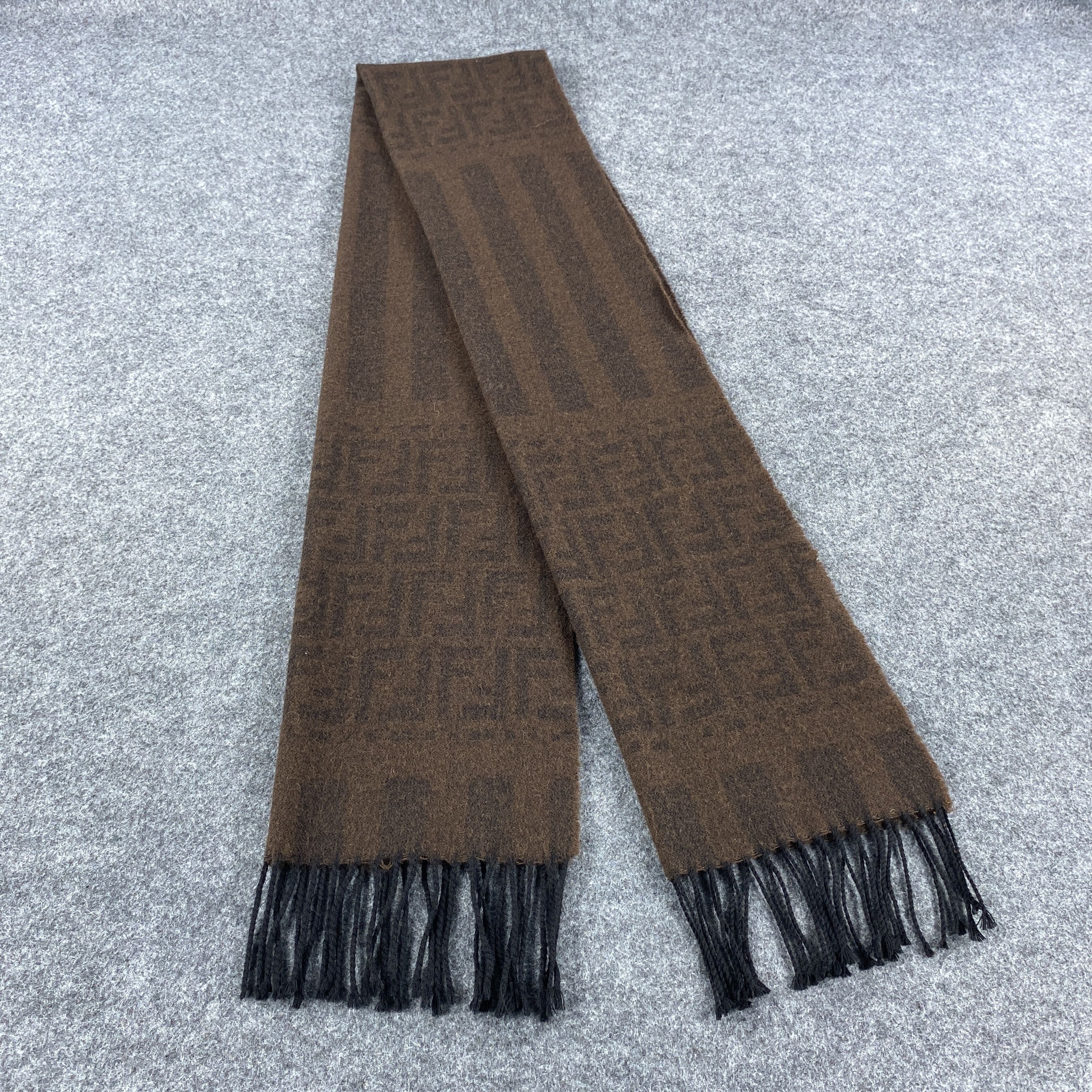 Fendi × Vintage GF10664 Fendi Checkerboard Scarf Neck Wear Muffler Size ONE SIZE - 1 Thumbnail