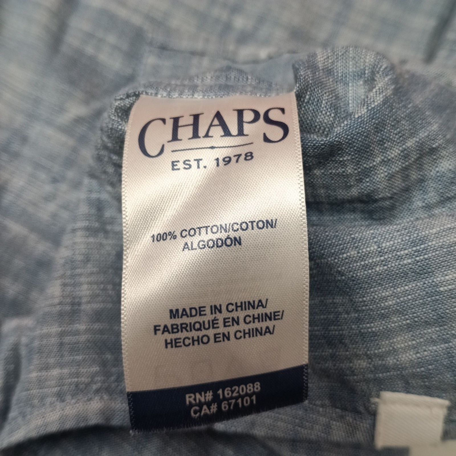 Chaps Chaps Seacoast Wash Chambray Woven Shirt Men's L Blue Shadow Size US L / EU 52-54 / 3 - 6 Thumbnail
