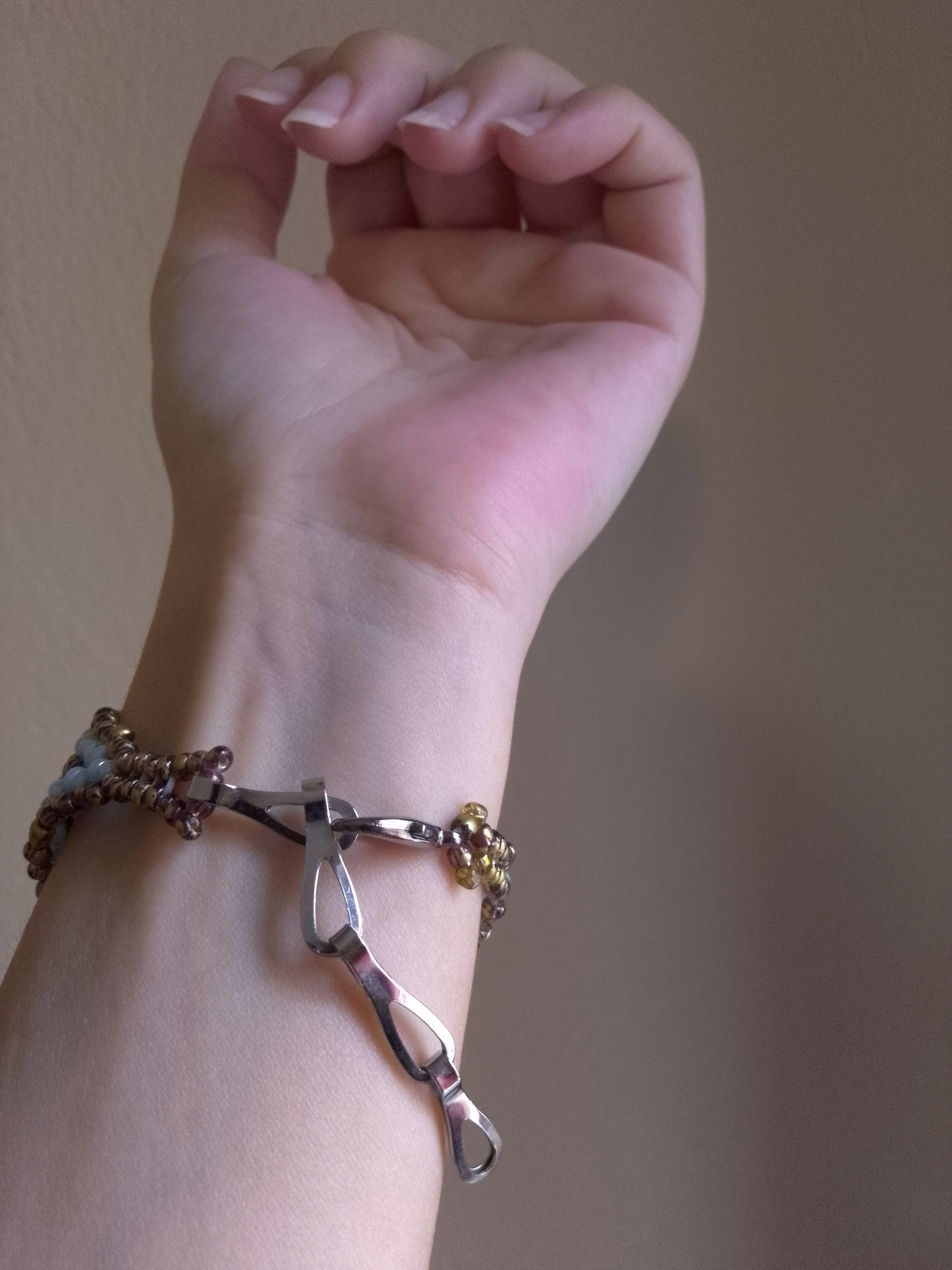 Handmade Ethnic bracelet Native Americans style golden/blue Size ONE SIZE - 4 Thumbnail