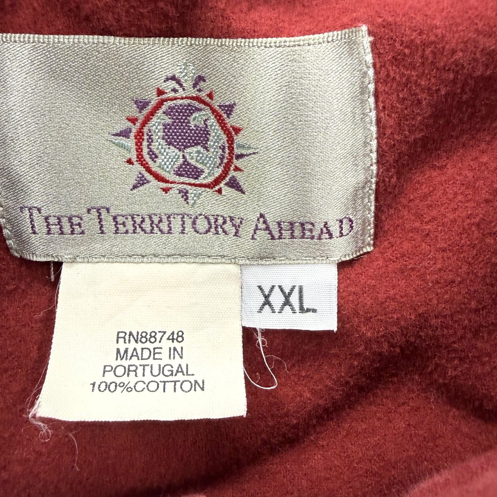 The Territory Ahead The Territory Ahead Shirt Mens 2XL Red Solid Western Snap Long Sleeve Cotton Size US XXL / EU 58 / 5 - 3 Thumbnail
