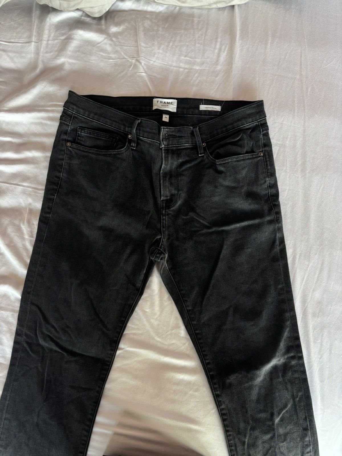 Frame FRAME L’Homme Skinny Jeans — Washed Black (W34) Size US 34 / EU 50 - 1 Thumbnail