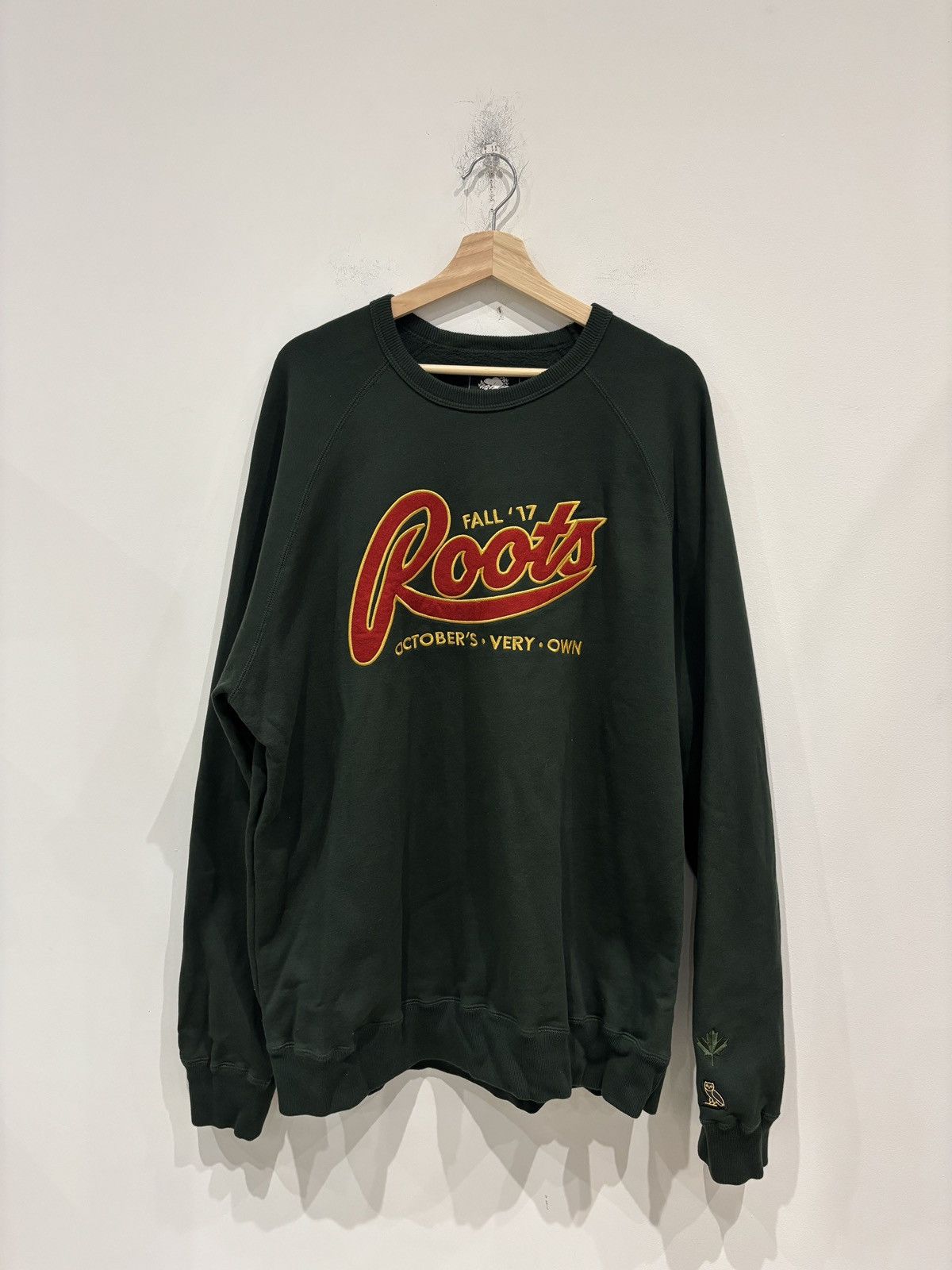 OVO x Roots Fall 17 Crewneck Green Size: XXL