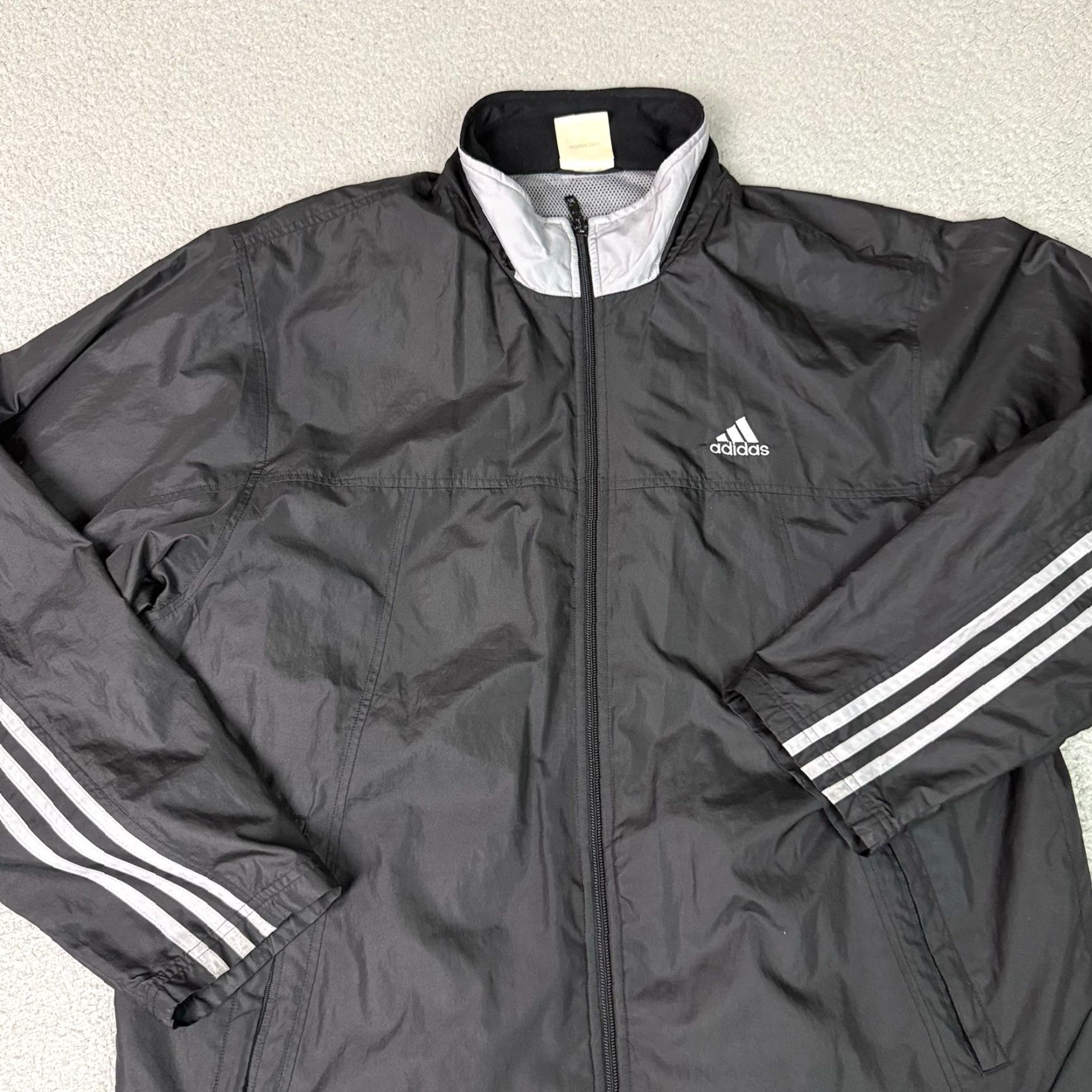 Adidas Adidas Jacket Mens L Black Essential Casual Workout 3 Stripes Track Full Zip Pockets All Seasons Size US L / EU 52-54 / 3 - 2 Thumbnail