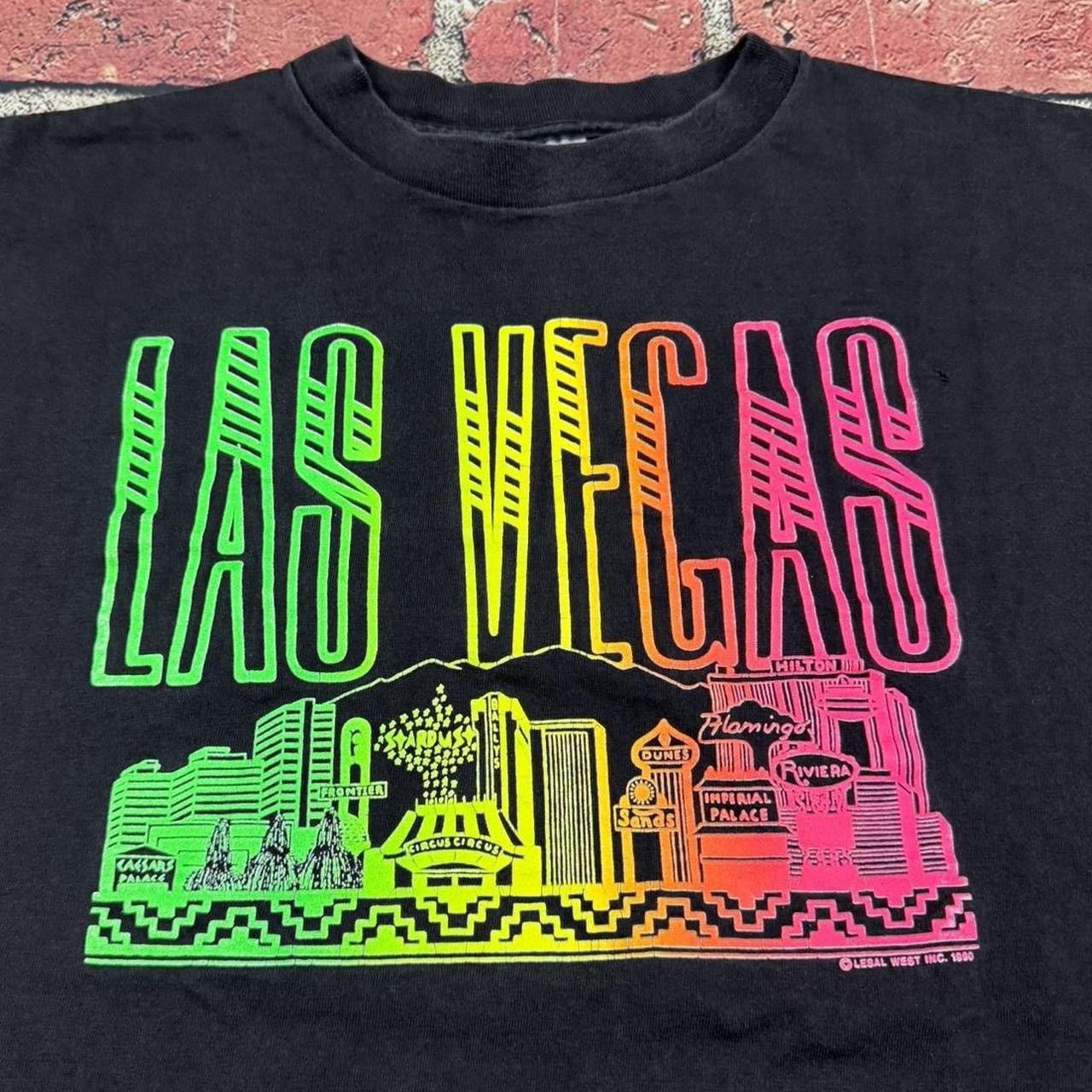 Other Vintage 90s Las Vegas Strip Casinos Neon Tee Single Stitch Size US L / EU 52-54 / 3 - 1 Thumbnail