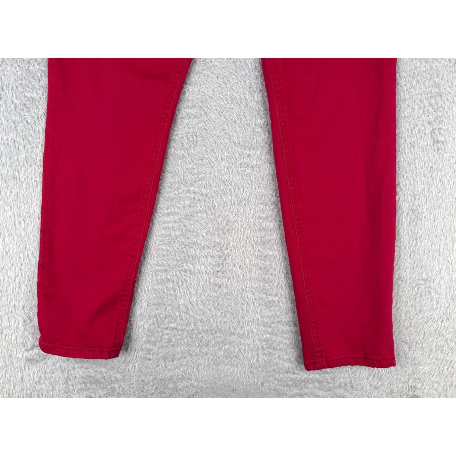 Vintage Seven7 Jeans Women 14 Red Denim Skinny Mid Rise 31x28 Cotton Blend Slimming 5-Pocket Design Button Zipper Vintage No Size 36" / US 14 / IT 50 - 2 Thumbnail