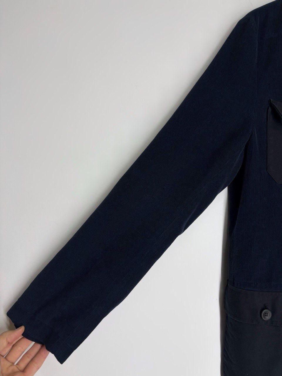 hannes roether Hannes Roether Navy Blue Corduroy Jacket With Black Pockets Size US M / EU 48-50 / 2 - 10 Thumbnail