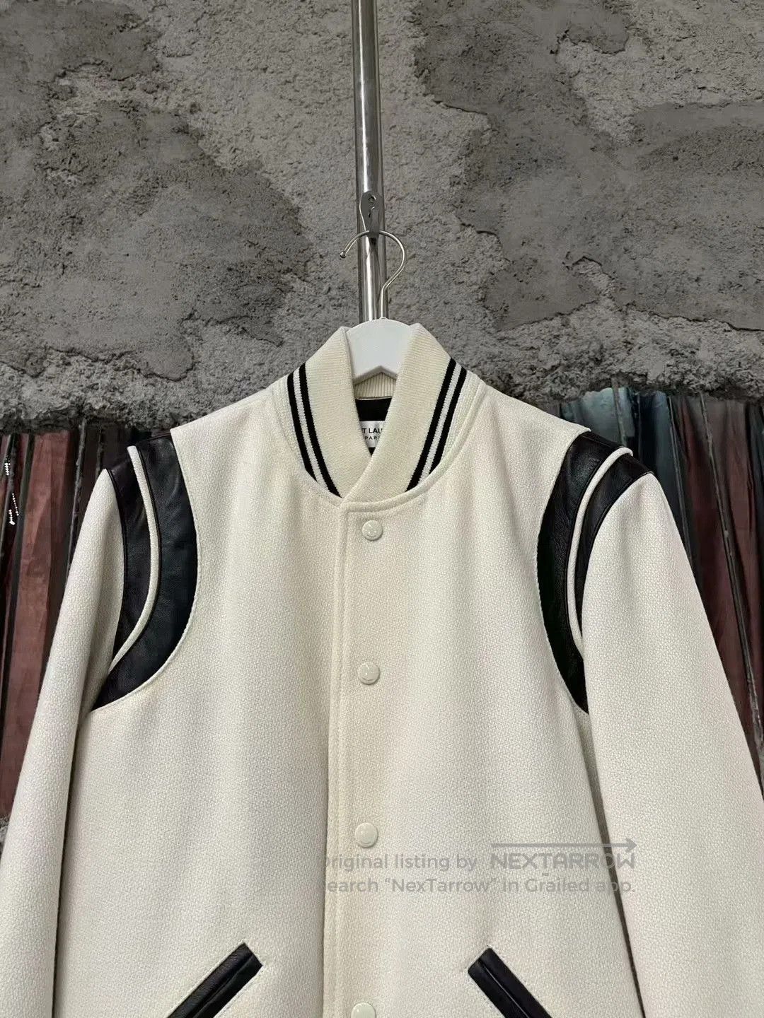 Saint Laurent Paris Saint Laurent White Baseball Jacket. Size US XS / EU 42 / 0 - 3 Thumbnail