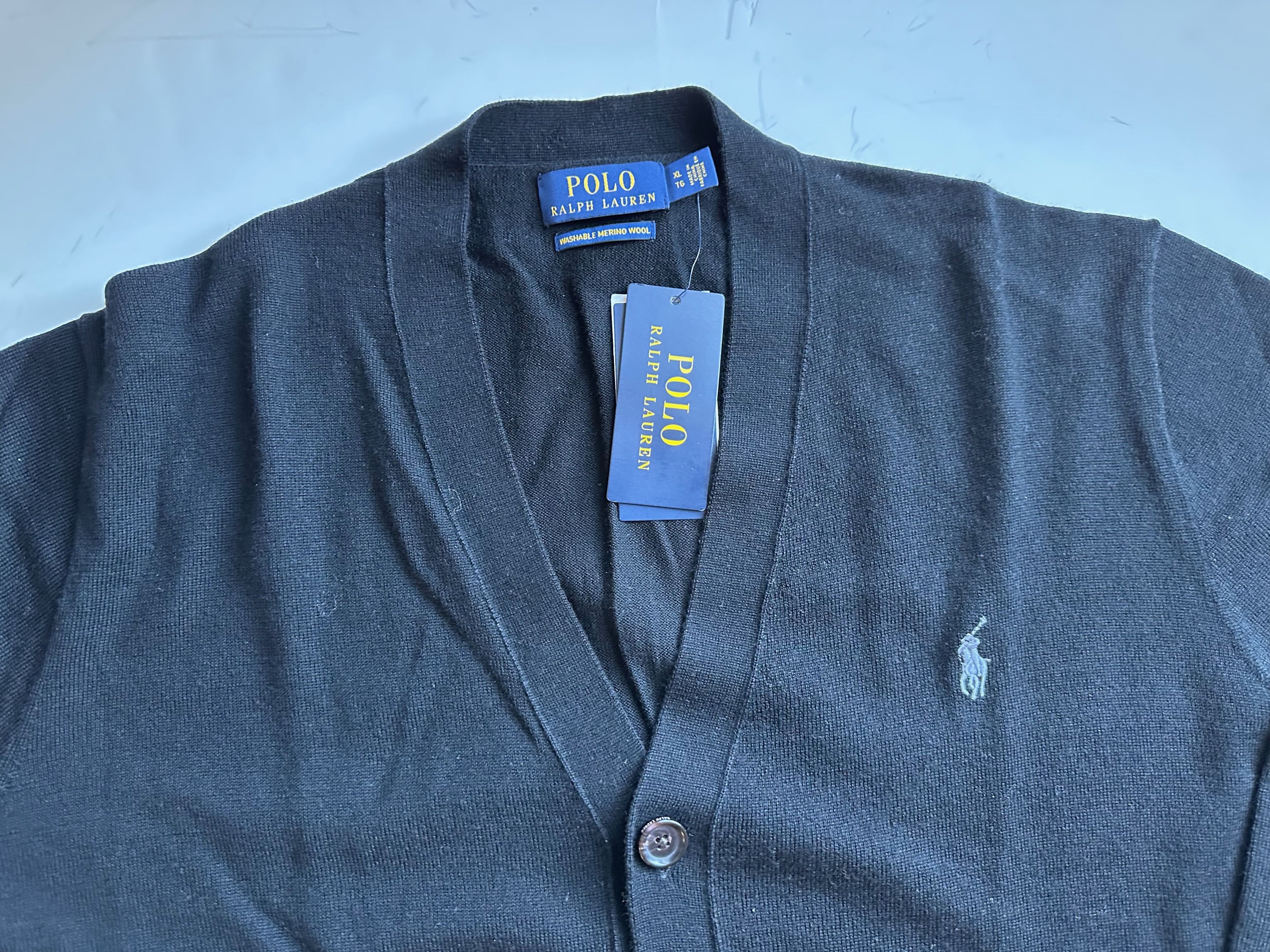 Polo Ralph Lauren Polo Ralph Lauren Merino Wool Cardigan - Black - XL (NWT) Size US XL / EU 56 / 4 - 3 Thumbnail