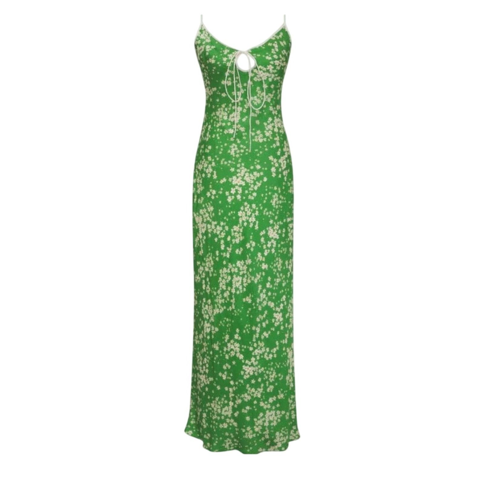 Other Rumored Daytona Green Ditsy Floral Maxi Dress Summer Boho Size S / US 4 / IT 40 - 2 Thumbnail